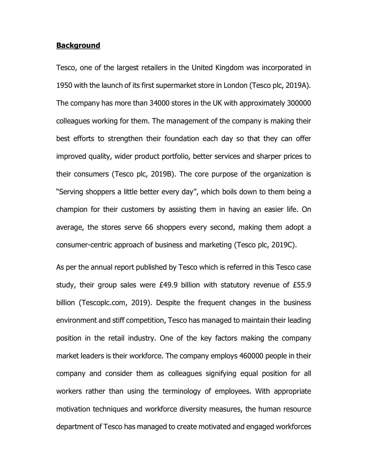 Analysis of Tesco - Page 1