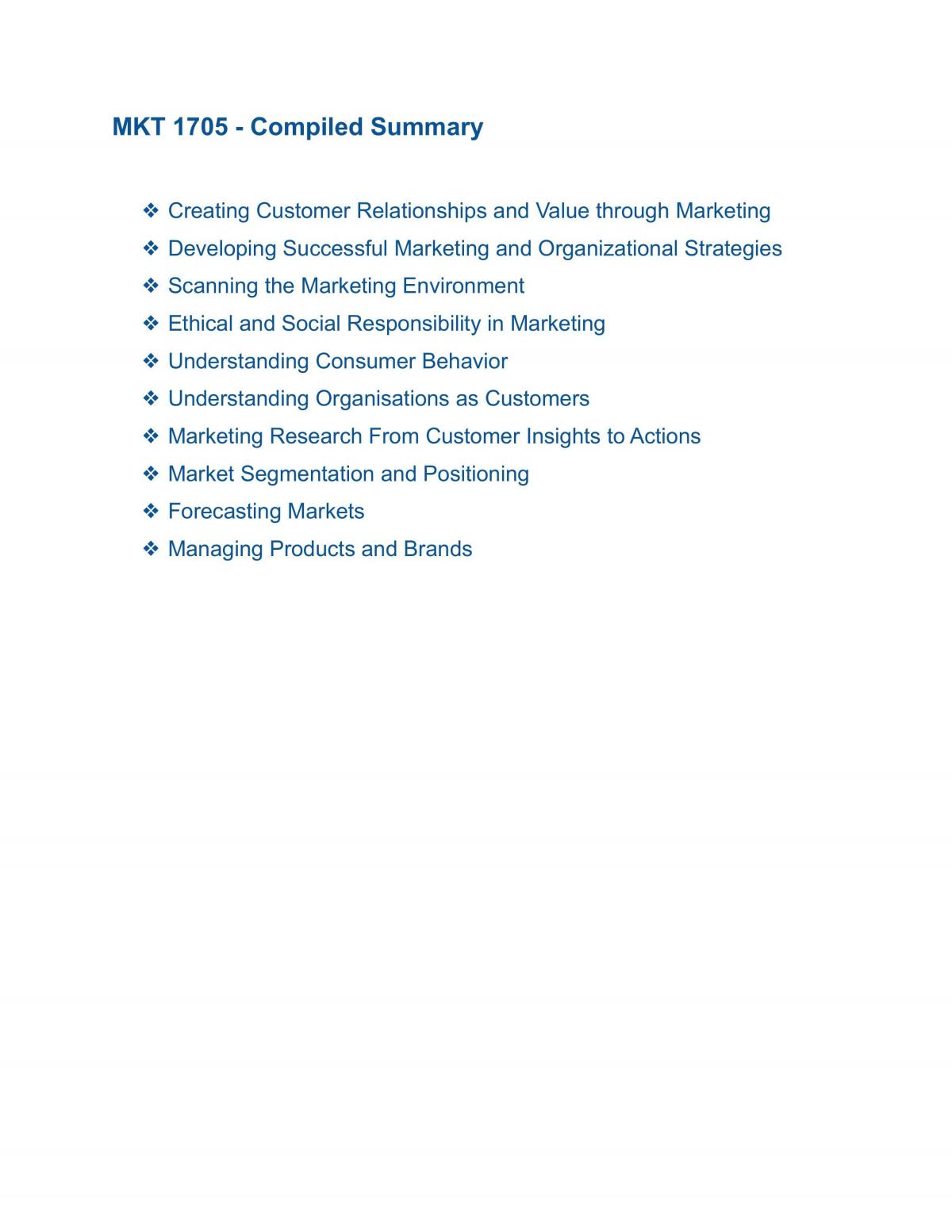 MKT1705 Compiled Summary Notes - Page 1