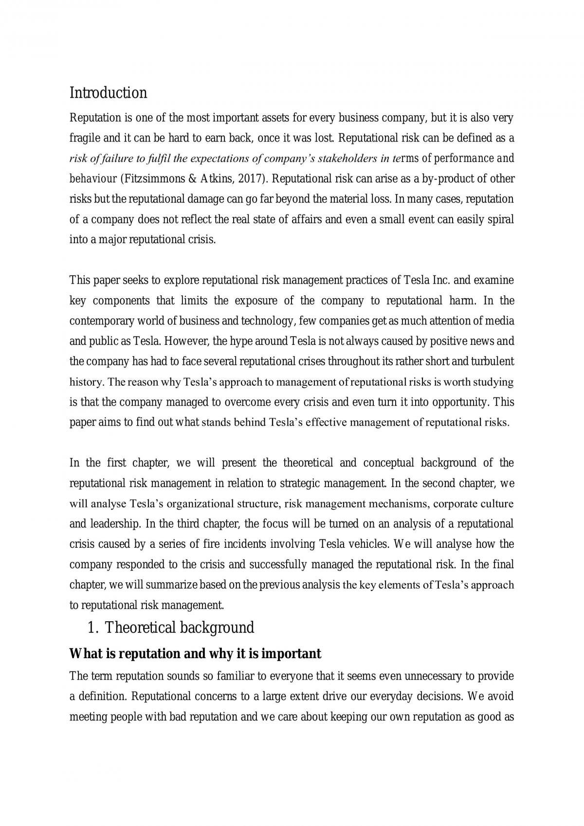 Analysis of Tesla  - Page 1