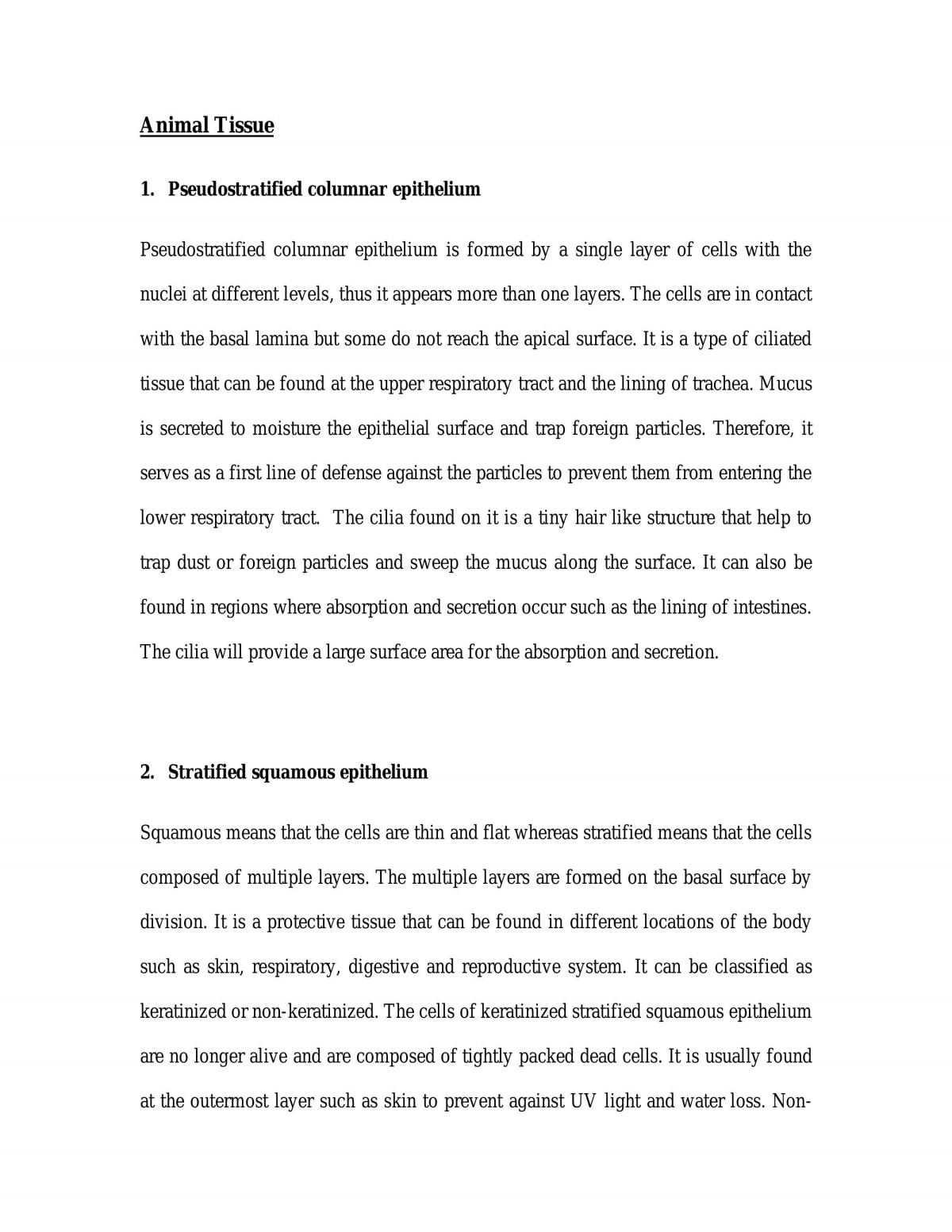 Animal Tissue - Page 1