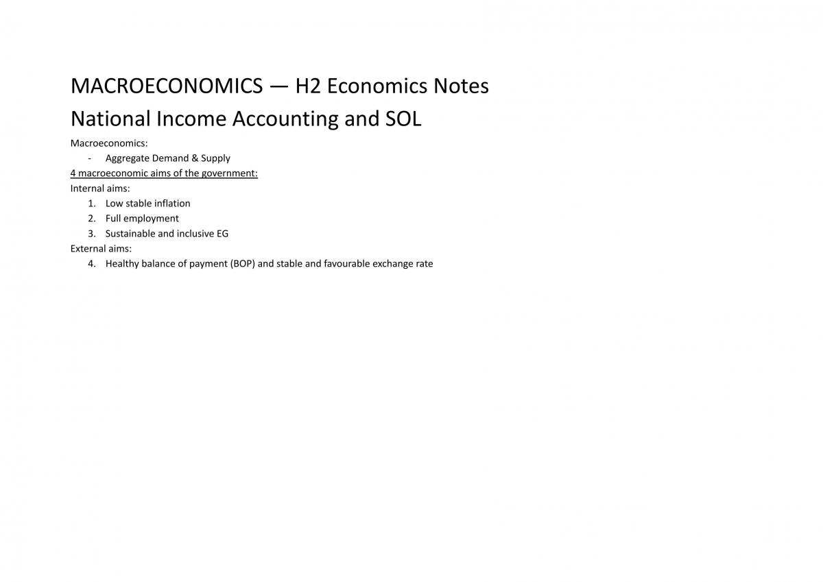 H2 Macroeconomic Notes - Page 1