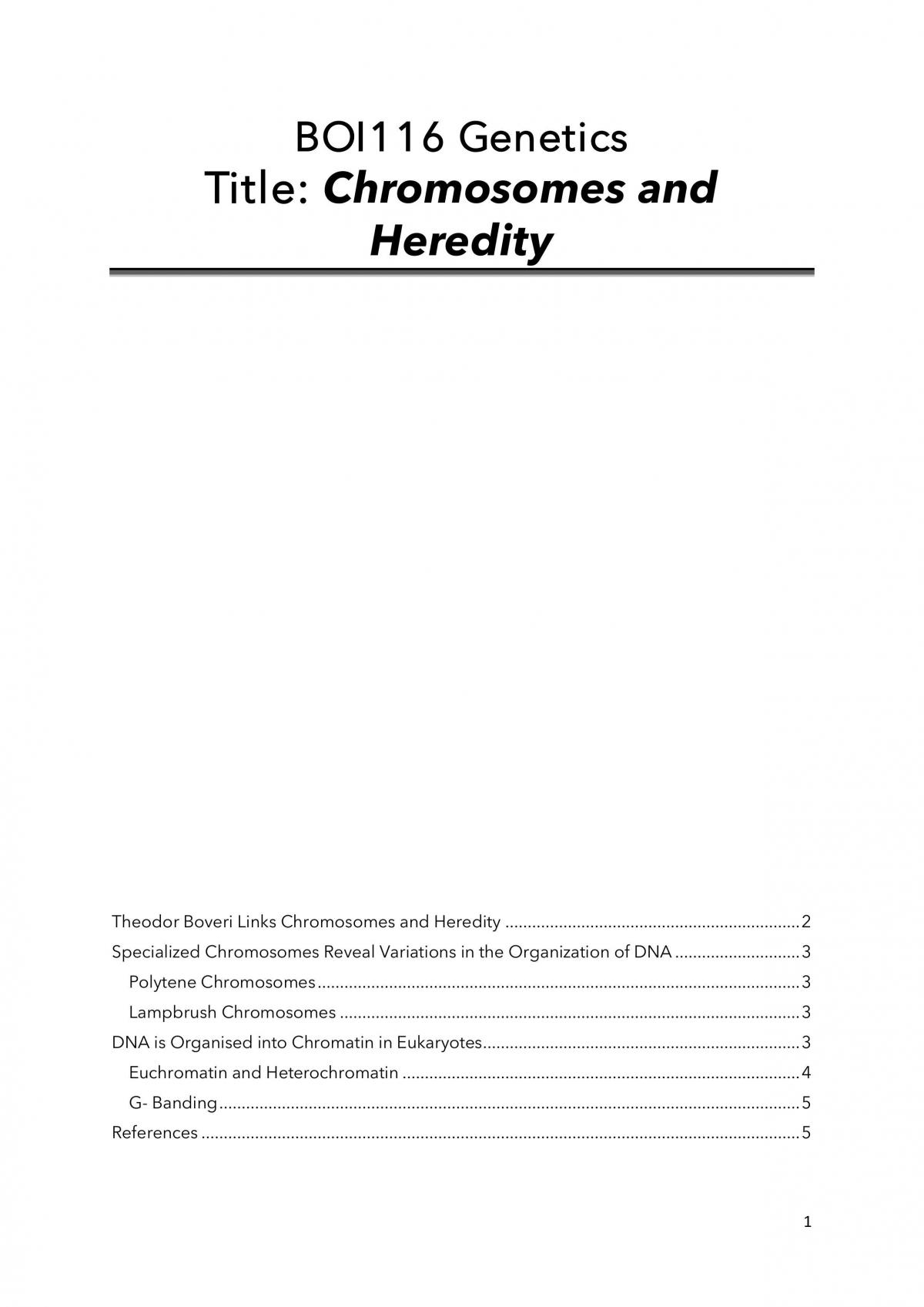 Chromosomes and Heredity - Page 1
