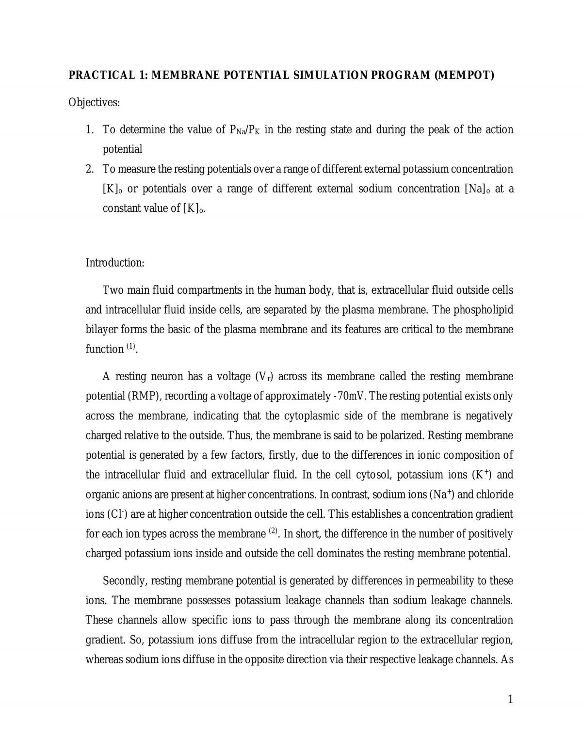 Membrane Potential Simulation Program (MEMPOT) - Page 1