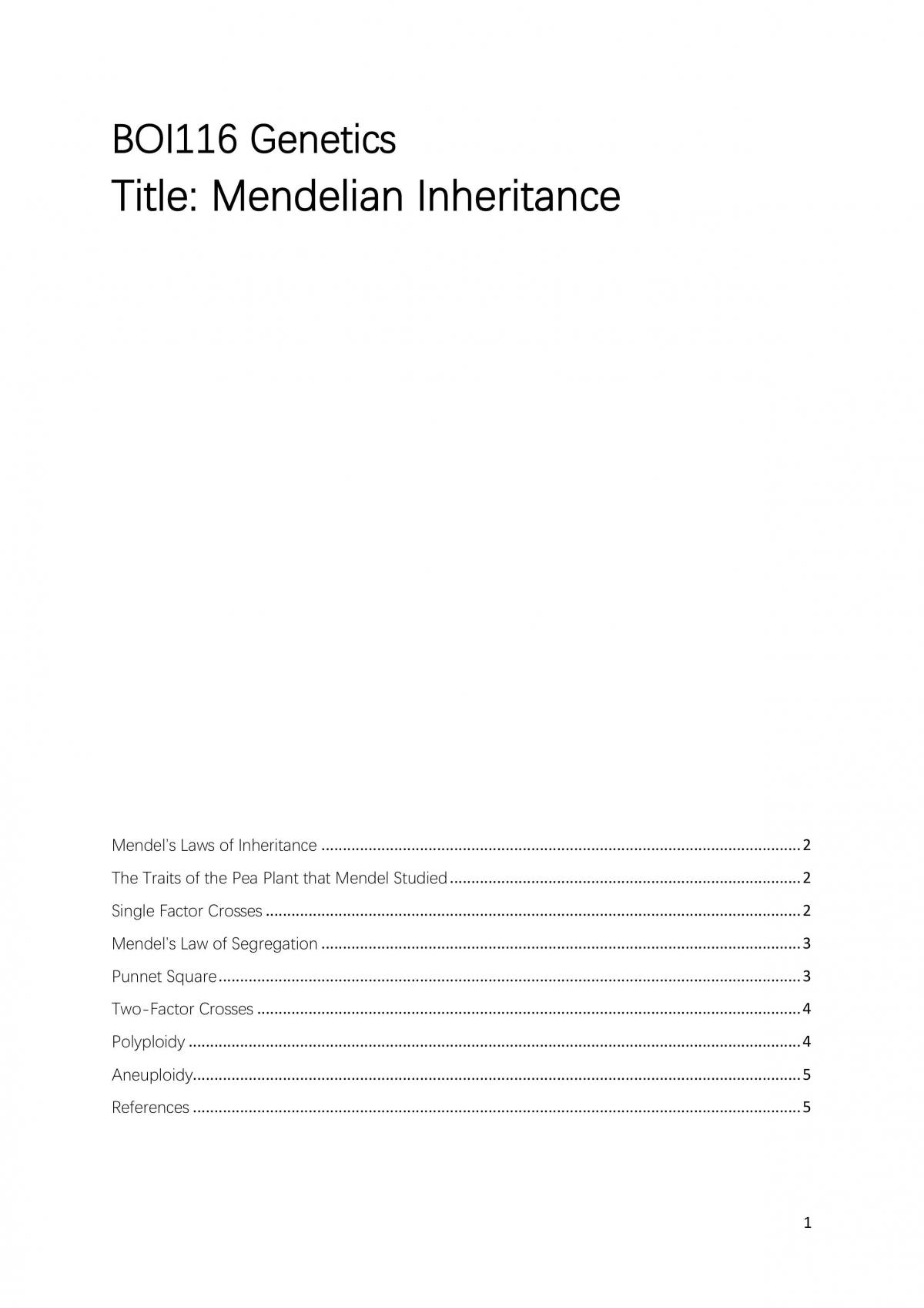 Mendelian Inheritance - Page 1