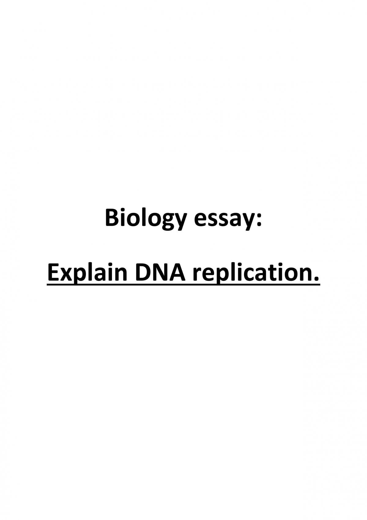 dna replication essay pdf