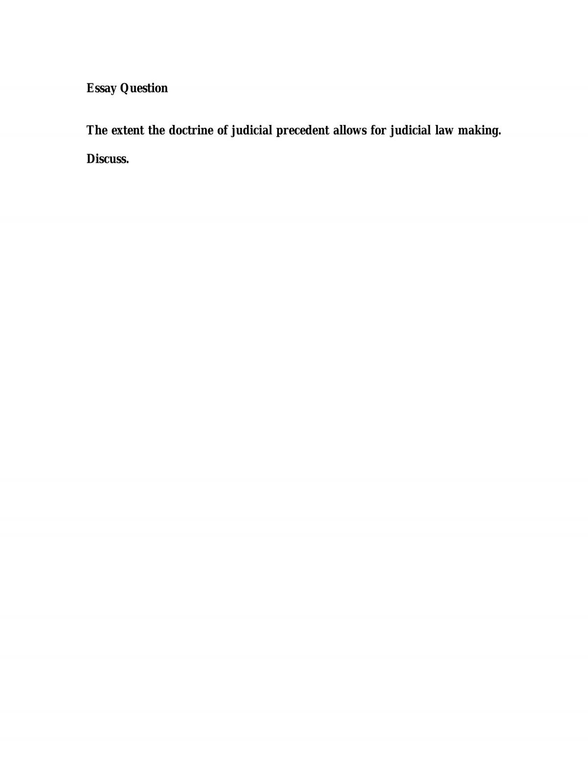 Judicial precedent allows for judicial law making - Page 1