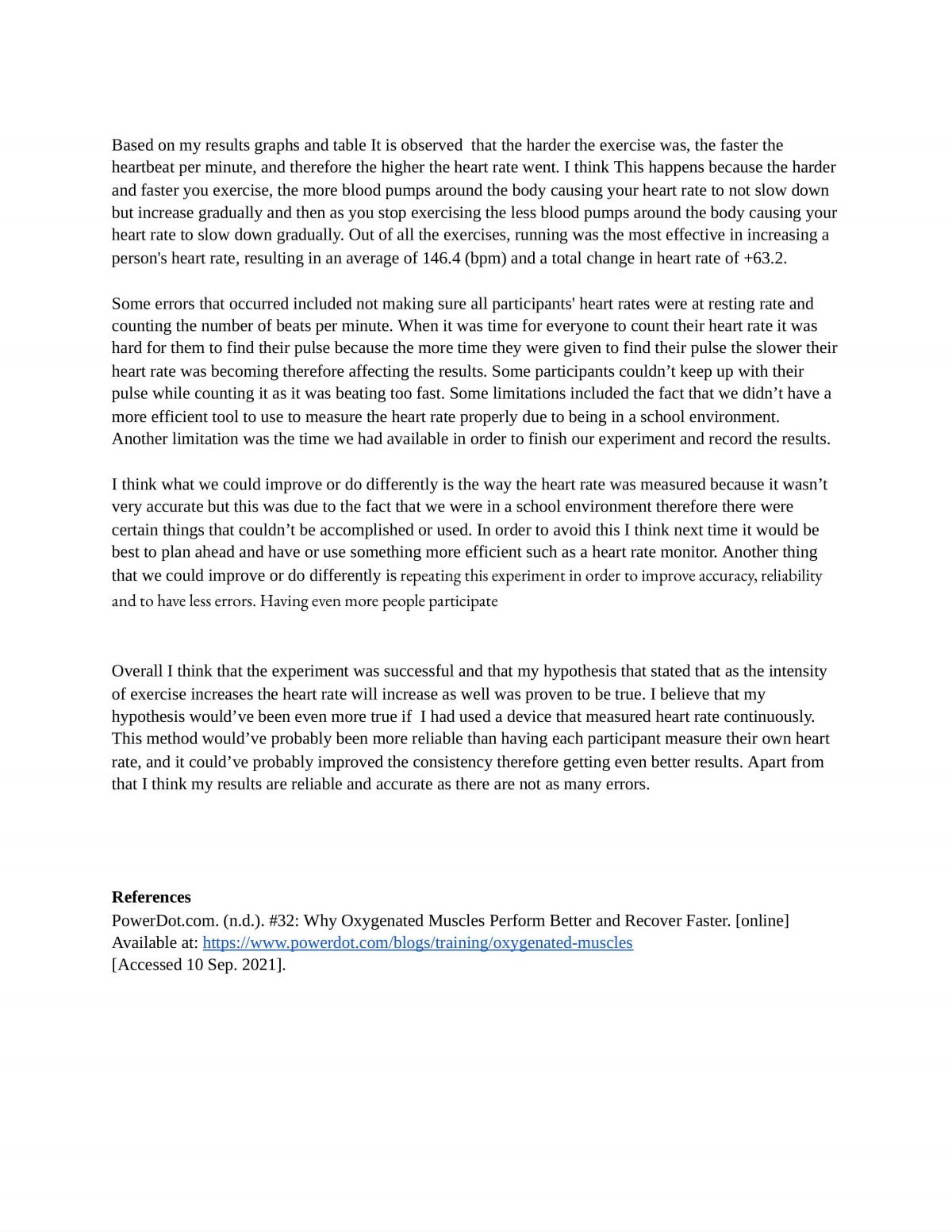 The Effects of exercise intensity on Heart Rate - Page 6