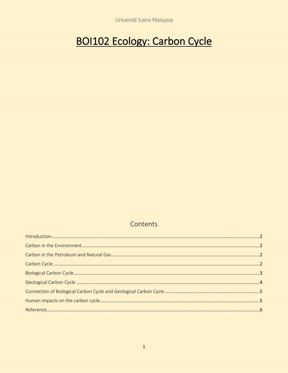 Carbon Cycle - Page 1