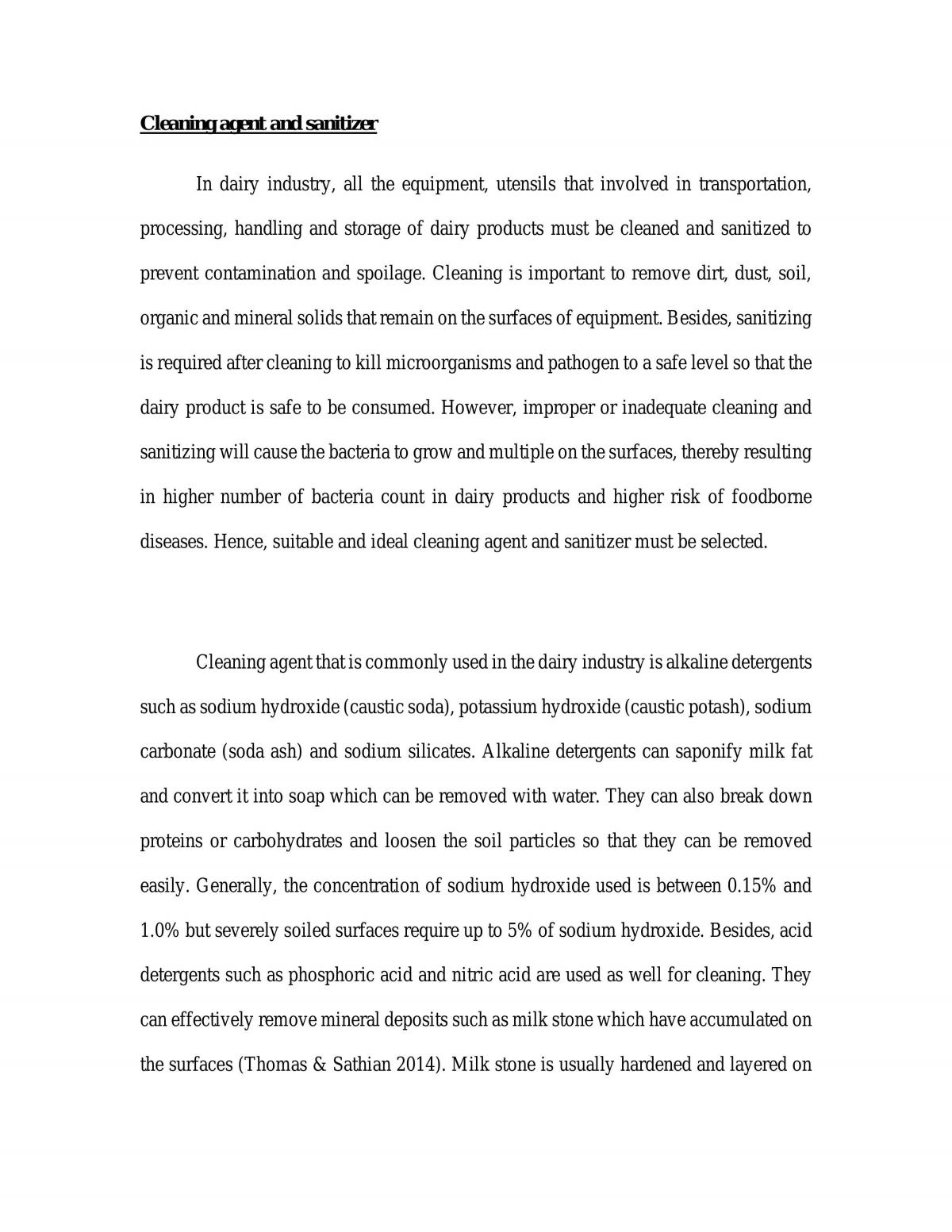 Cleaning agent and sanitizer - Page 1