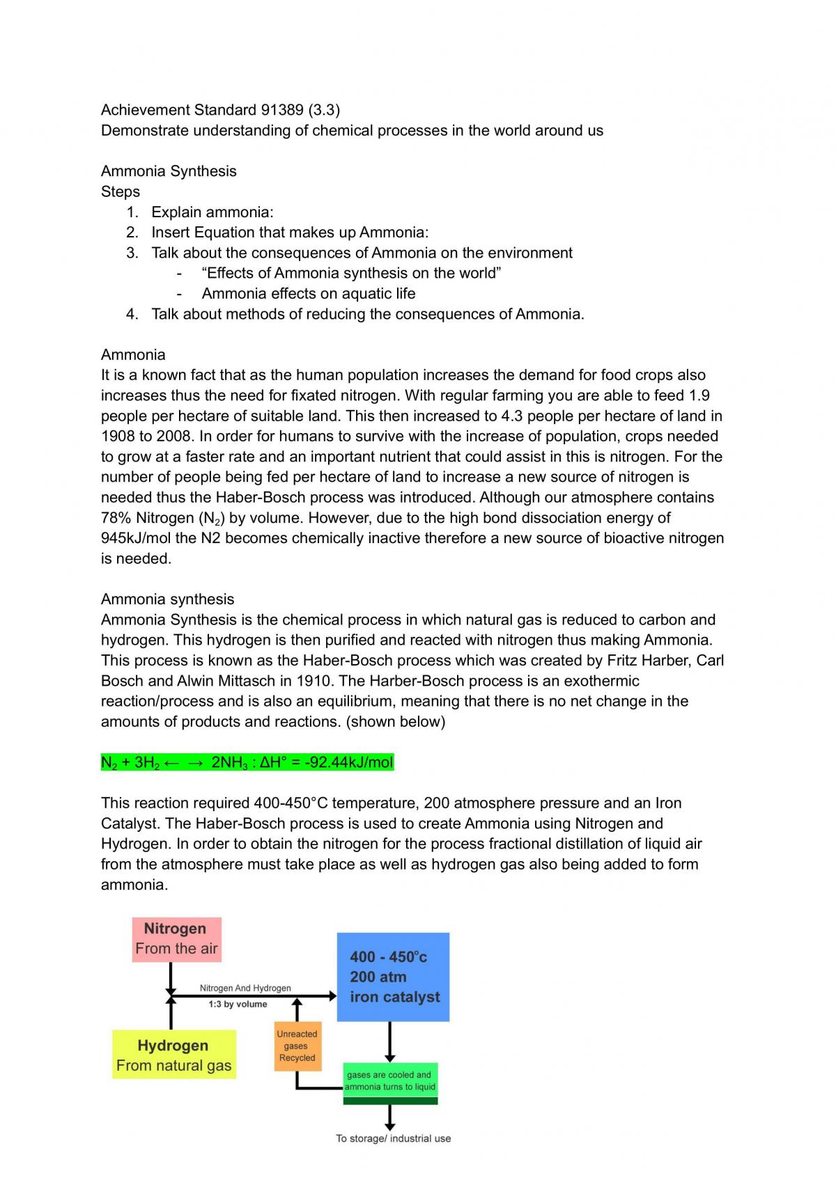91389: Chemical Processes- Ammonia - Page 1