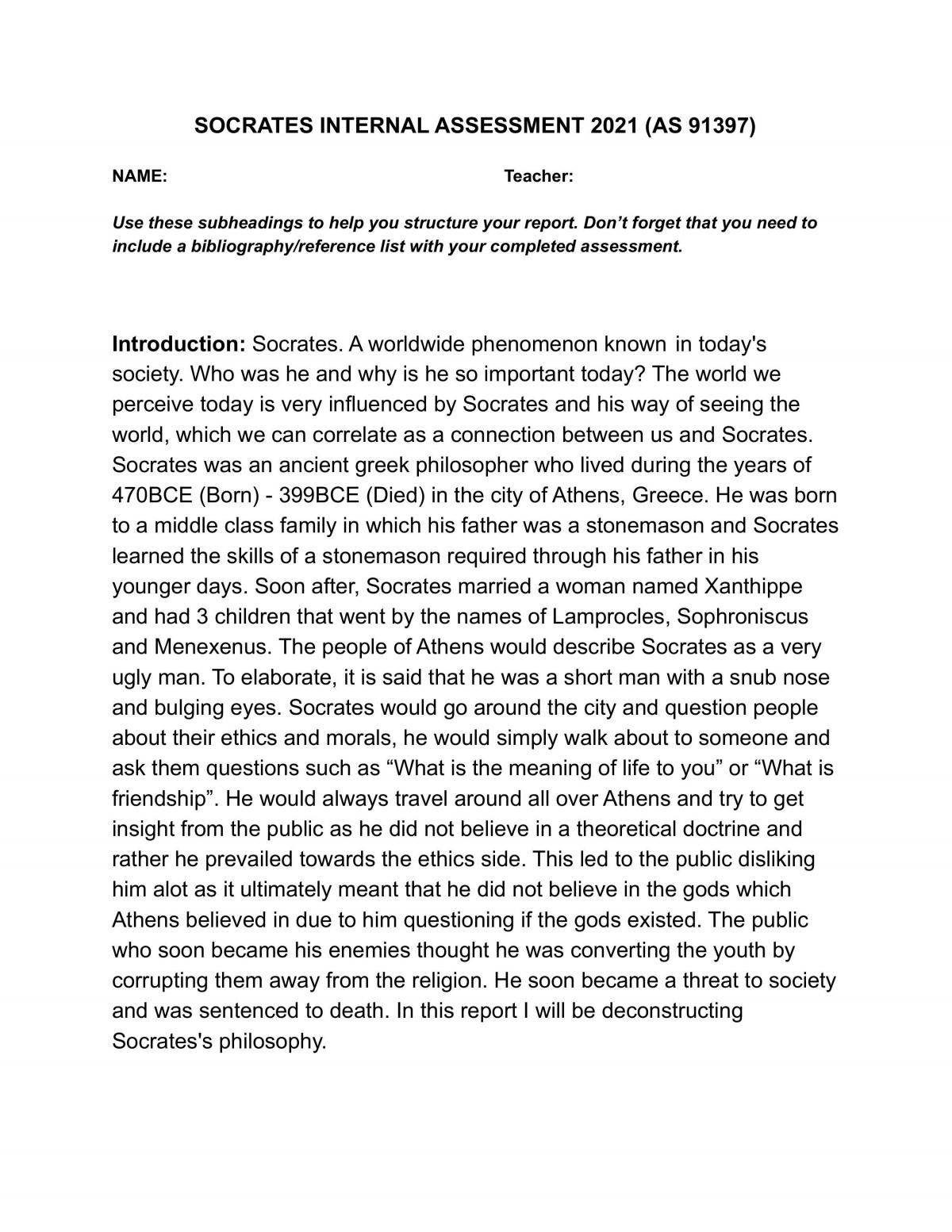 Classics Internal AS 91397 Level 3 NCEA - Page 1