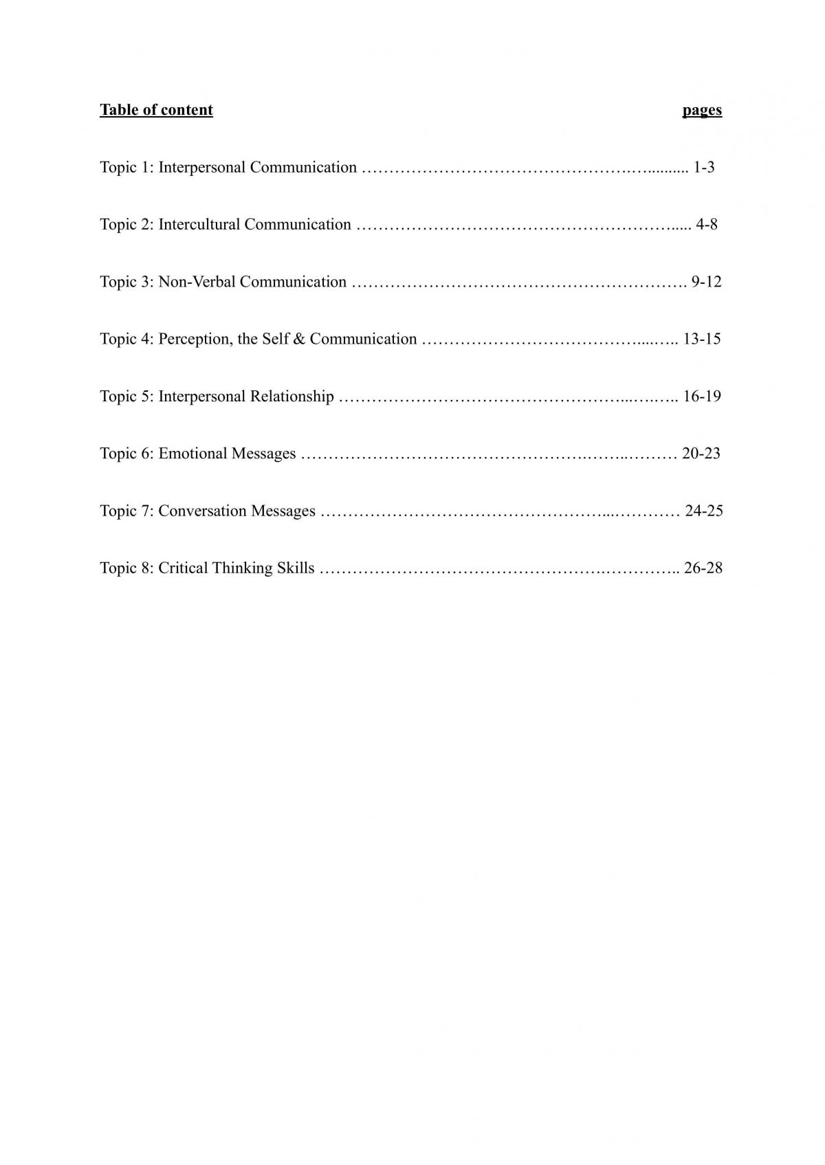 Communication & Thinking Skills Notes - Page 1