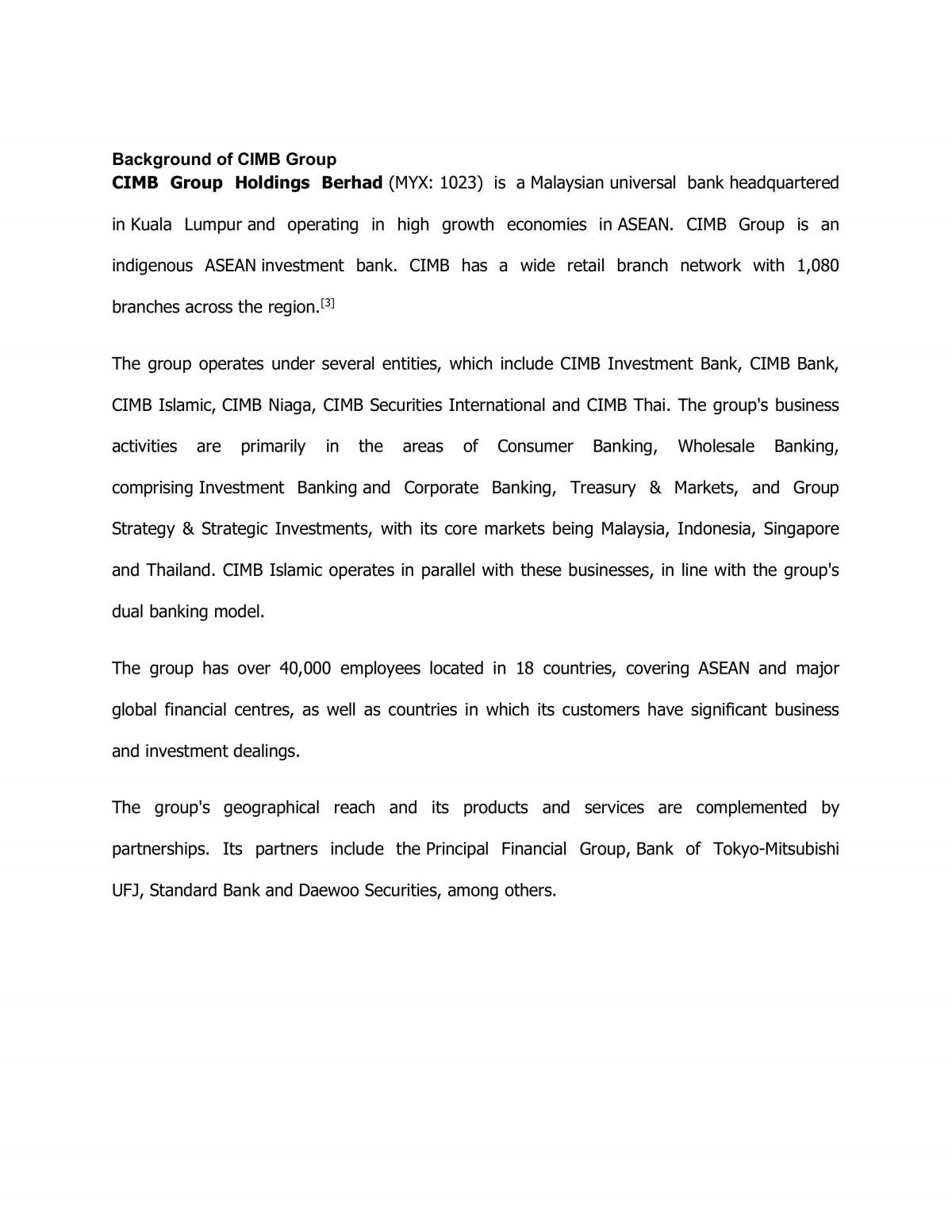 Analysis of CIMB Group Holding Berhad - Page 1