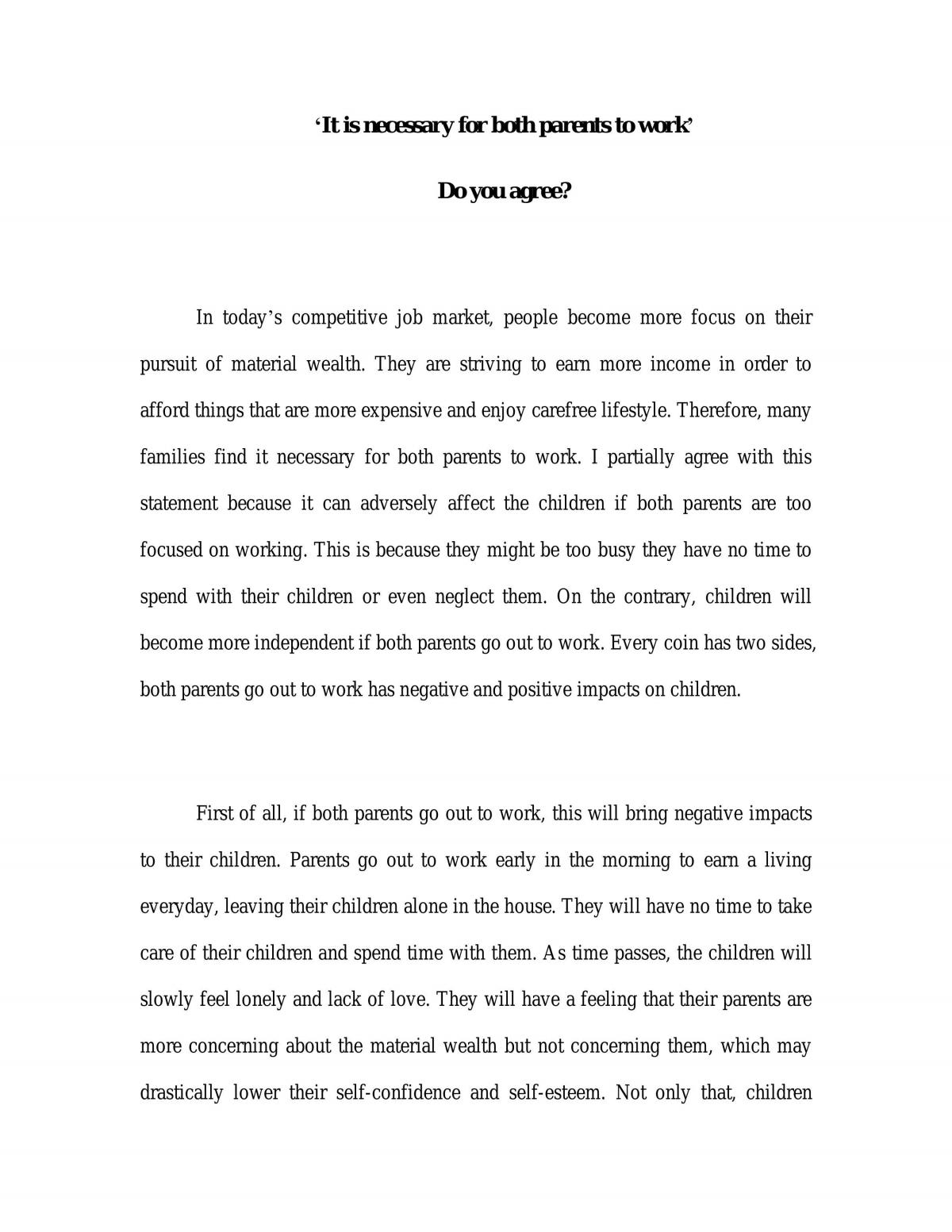 It is necessary for both parents to work - Page 1