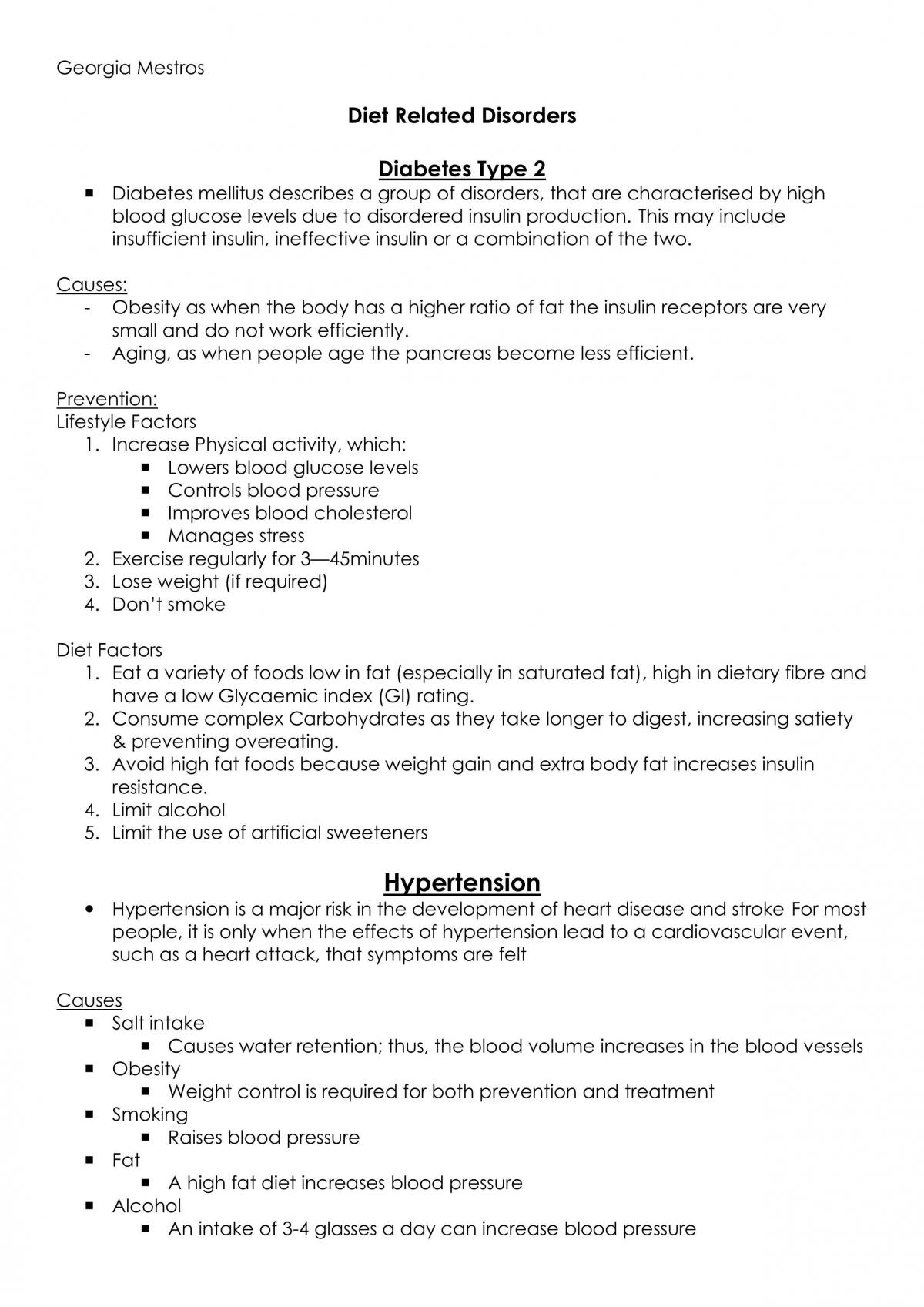 Diet Related Disorder Notes - Page 1