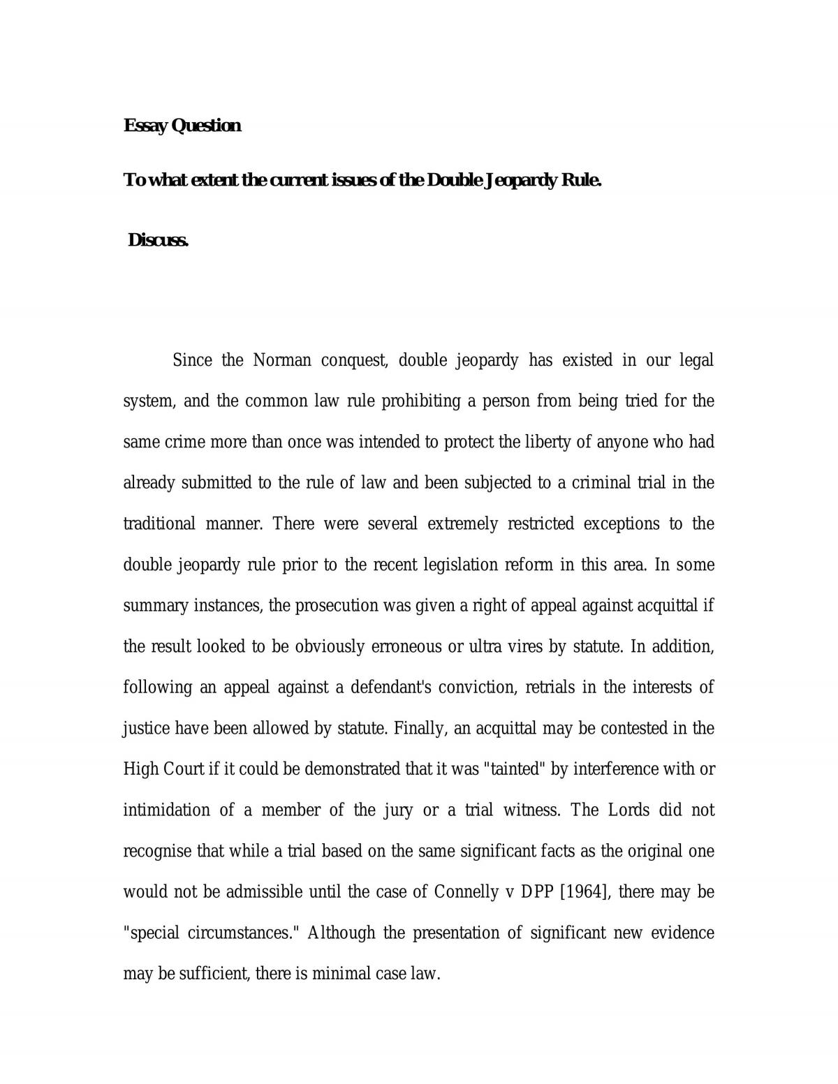 Current issues of the double jeopardy rule essay  - Page 1