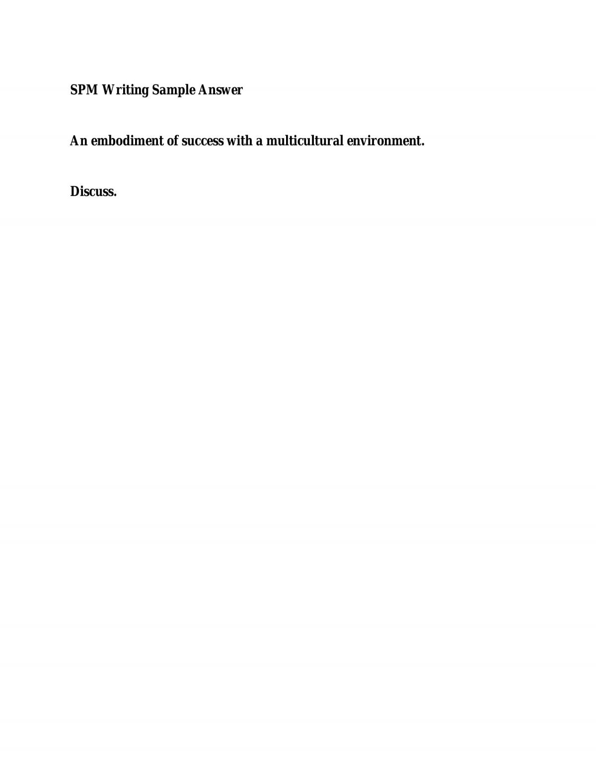 An embodiment of success with a multicultural environment essay  - Page 1
