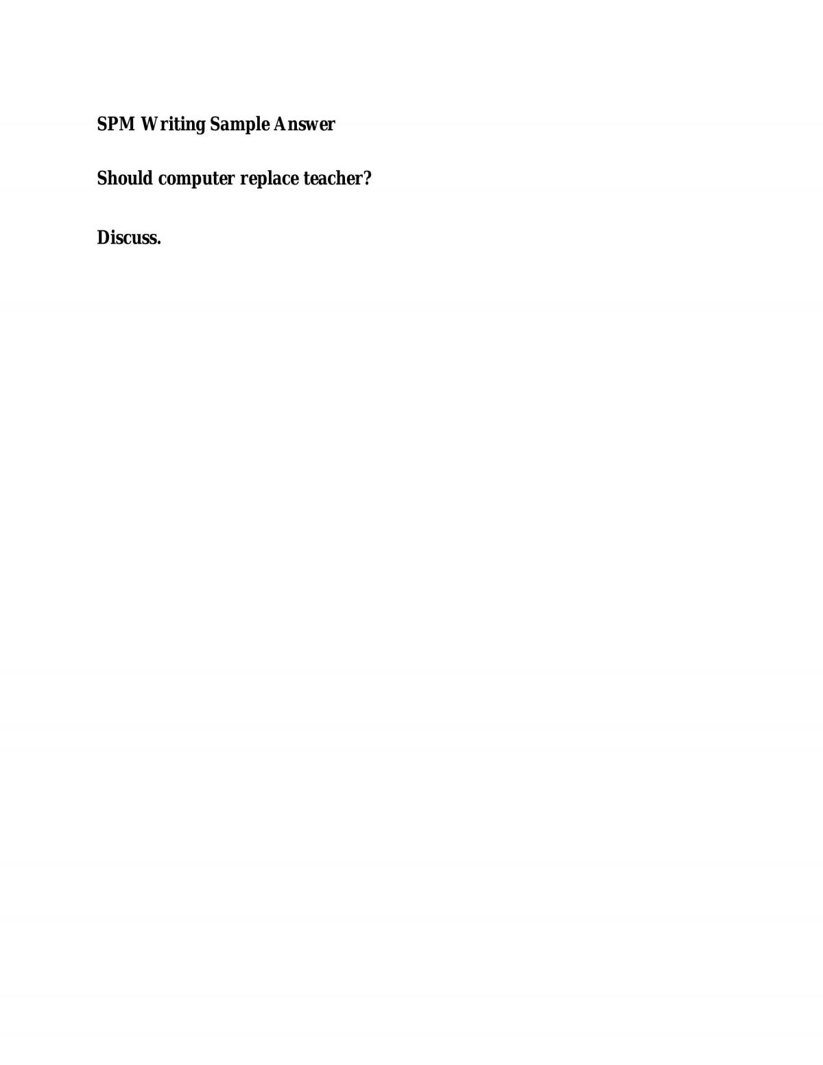 Should computer replace teacher  - Page 1