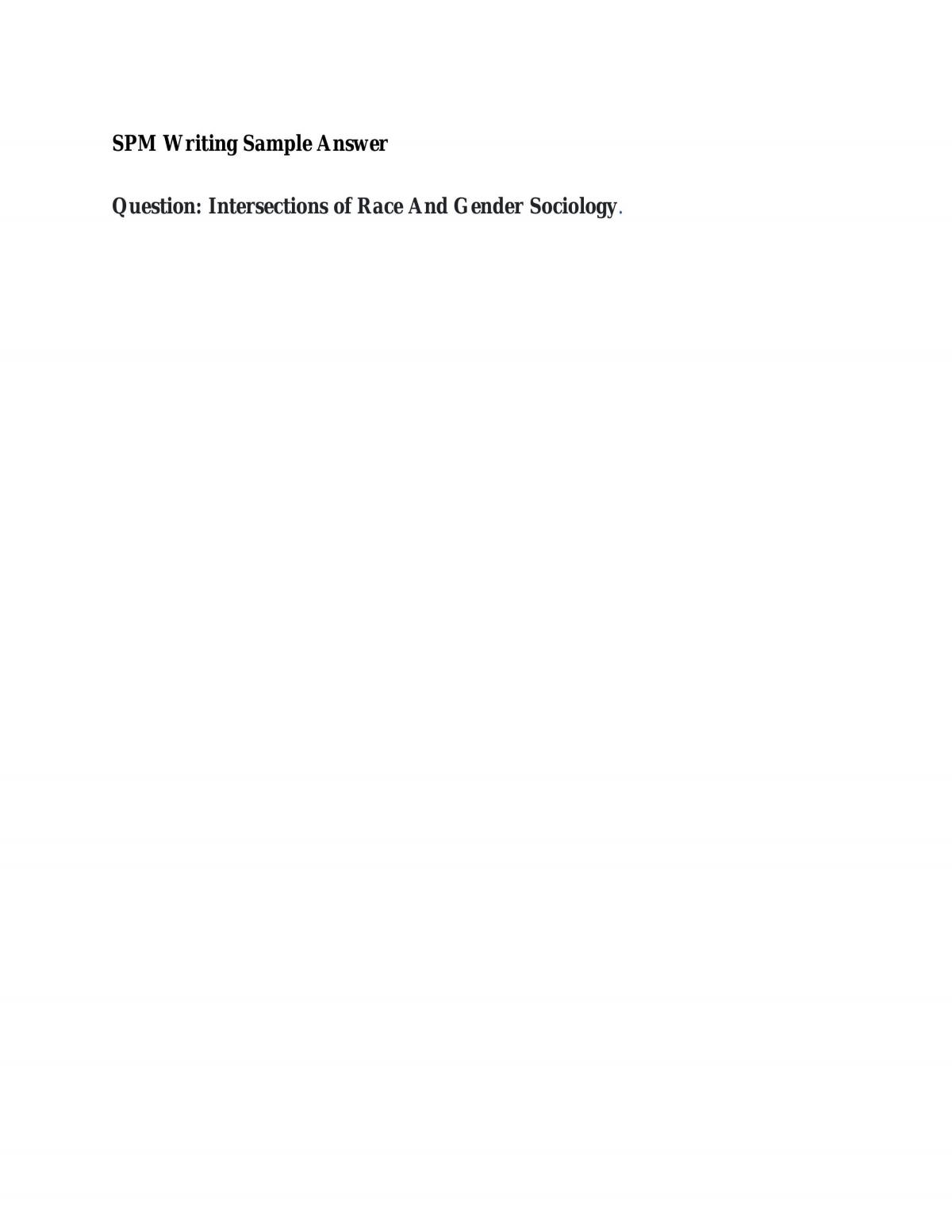Intersections of race and gender sociology essay  - Page 1