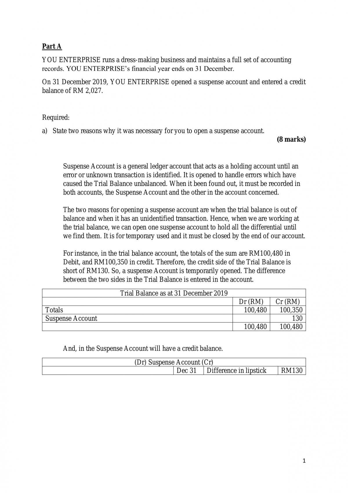 DIP1ACC03 Basic Accounting Final Assessment - Page 1