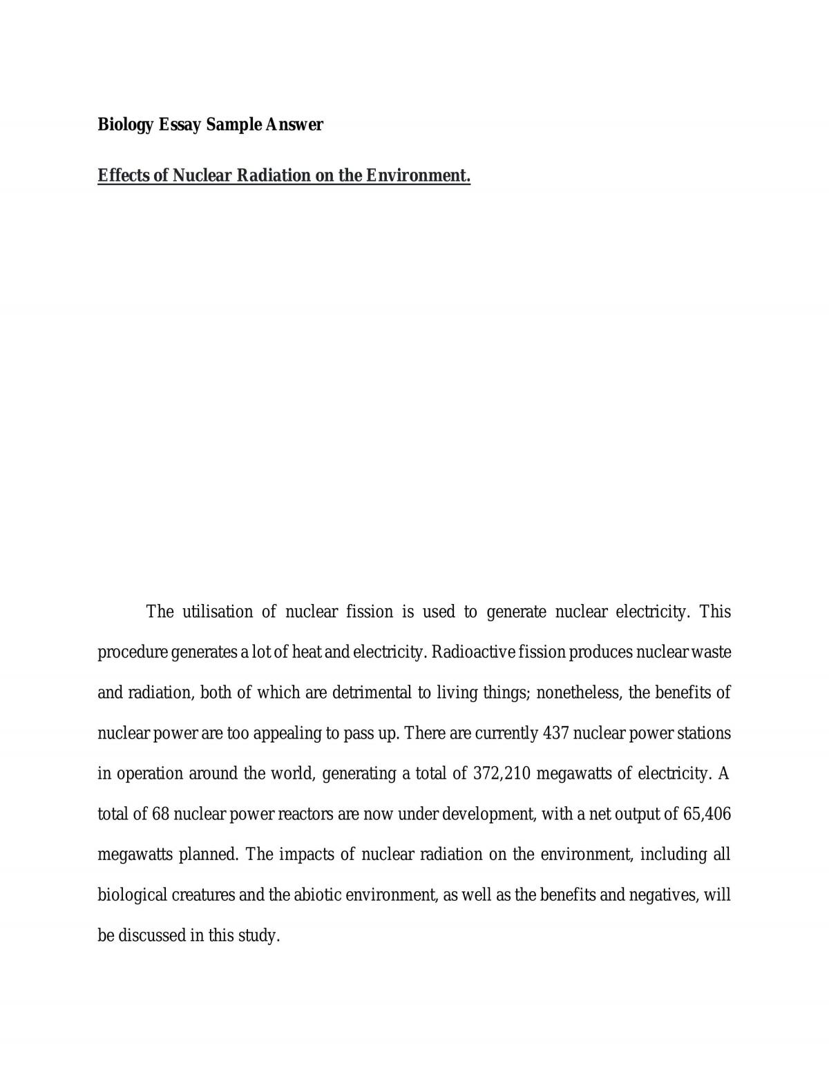 Effects of nuclear radiation on the environment  - Page 1