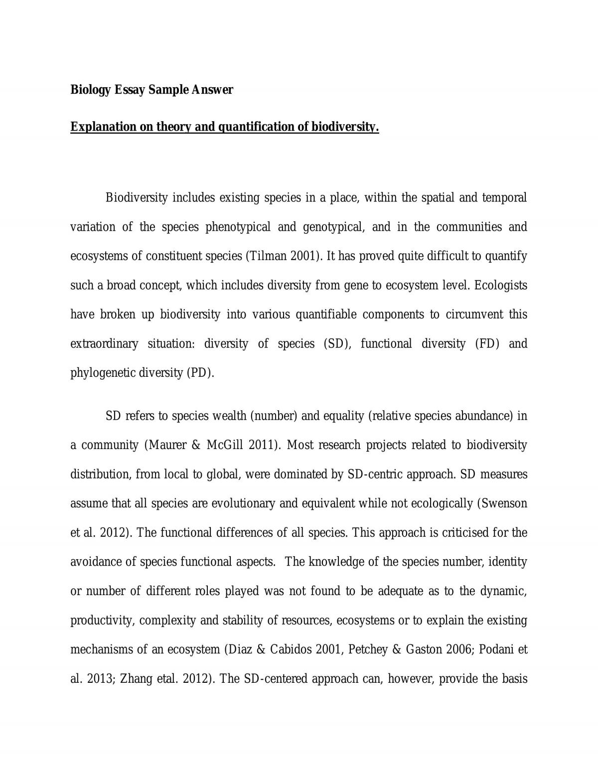 Theory and quantification of biodiversity - Page 1