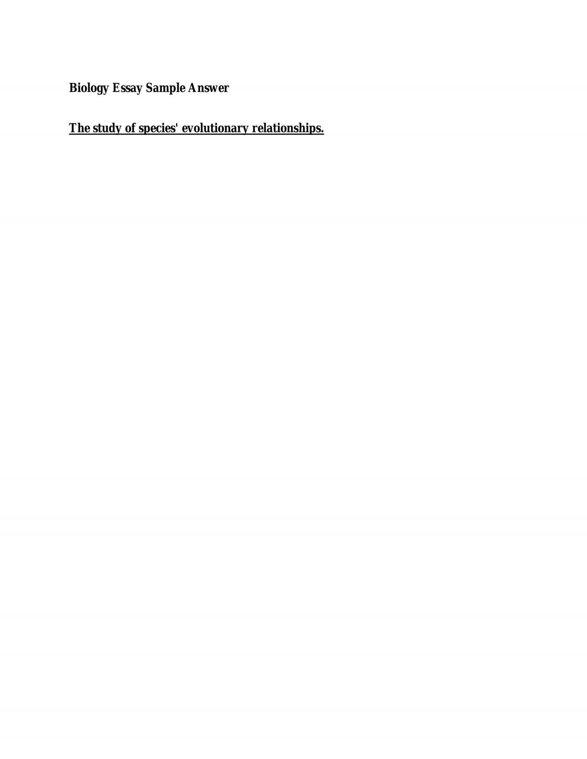 Study of species evolutionary relationship  - Page 1