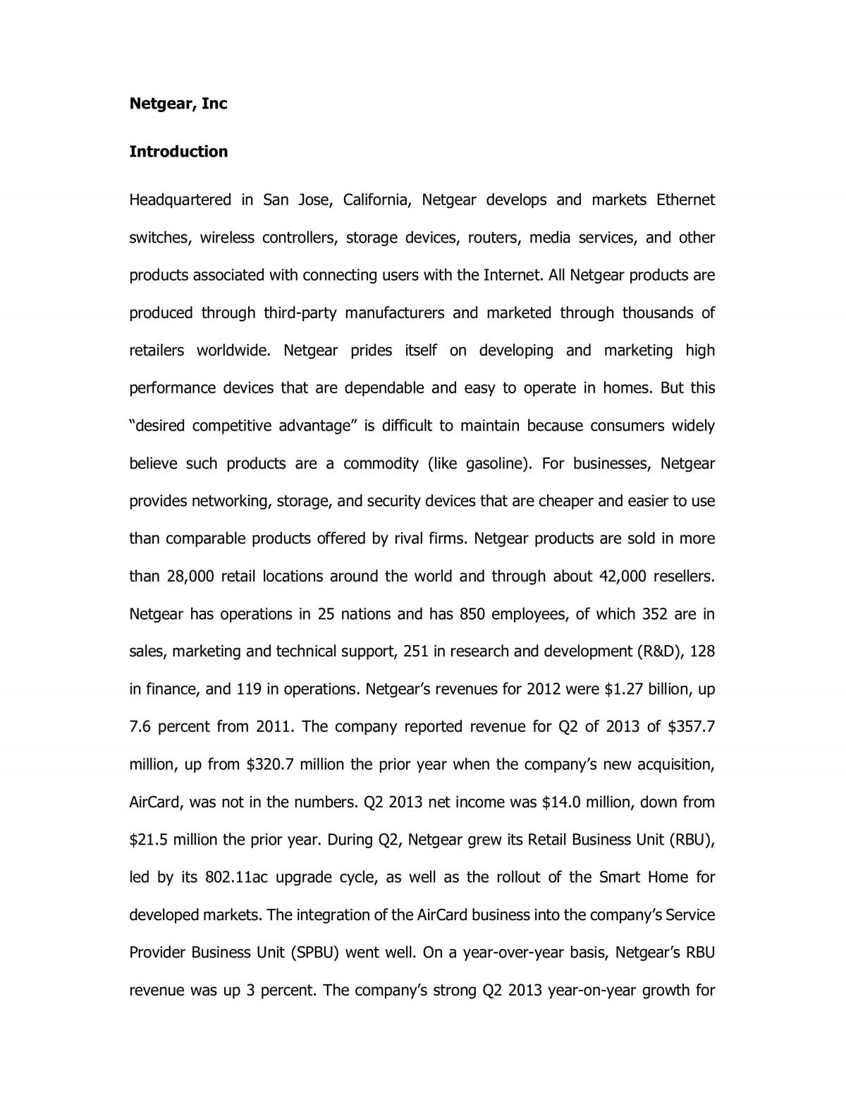 Analysis of Netgear - Page 1