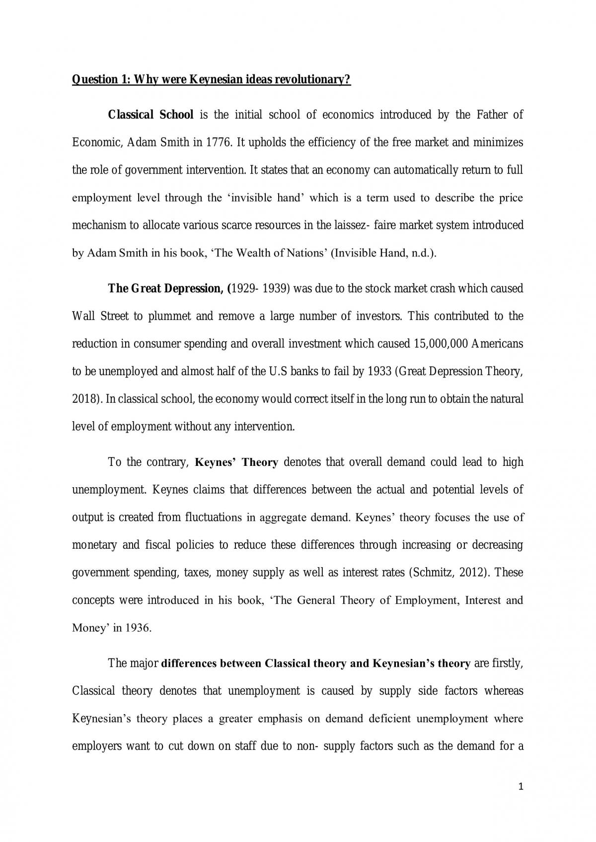 Macroeconomics Assignment - Page 1