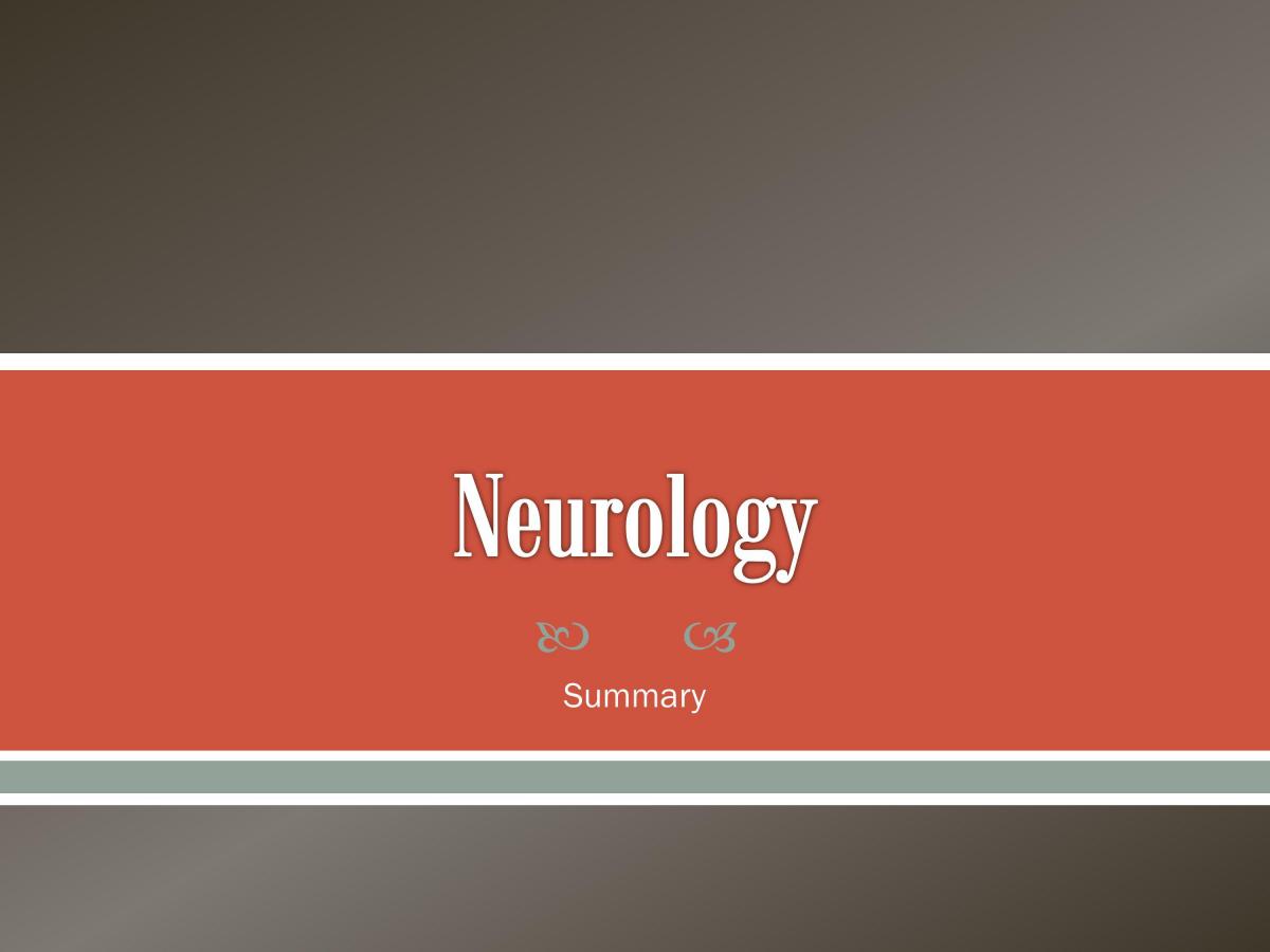 Neurology Summary - Page 1