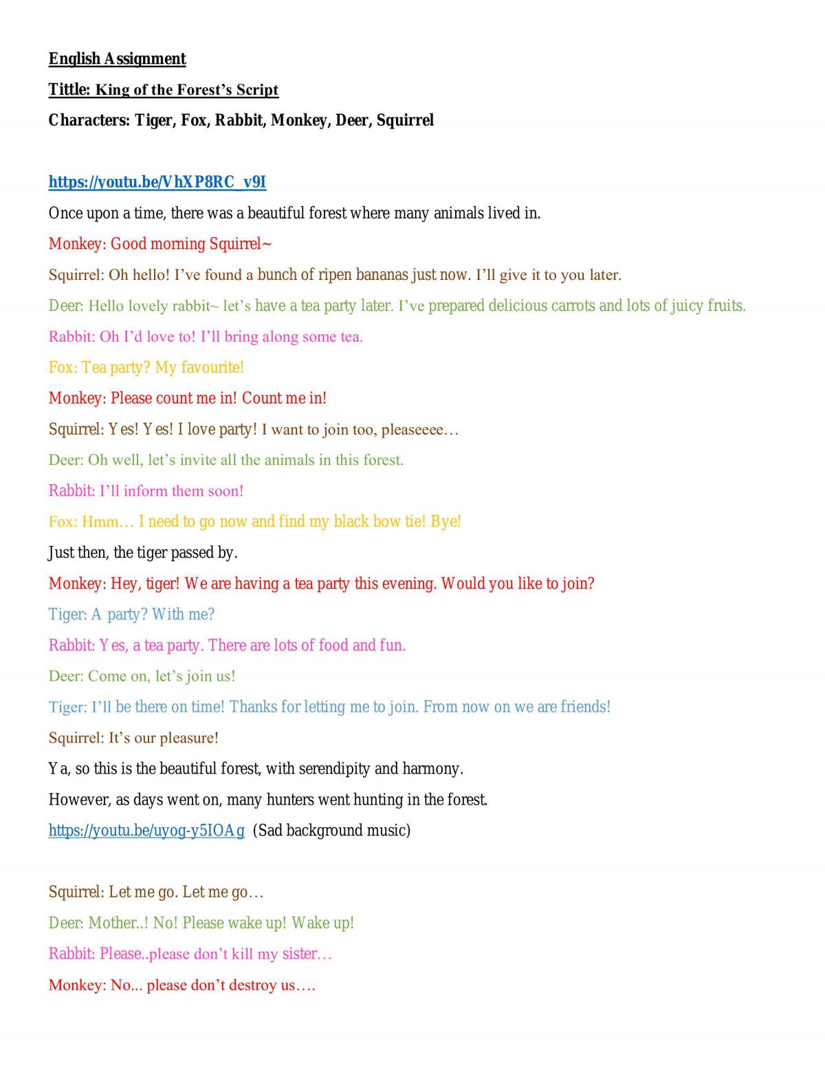 Acting Project's Script - Page 1