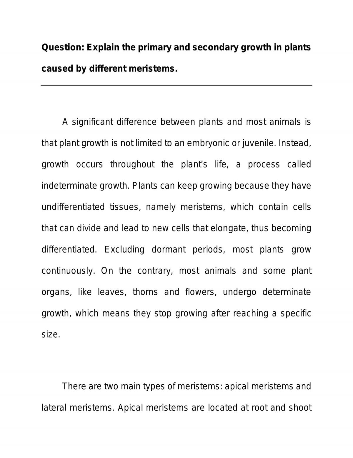essay about plant growth