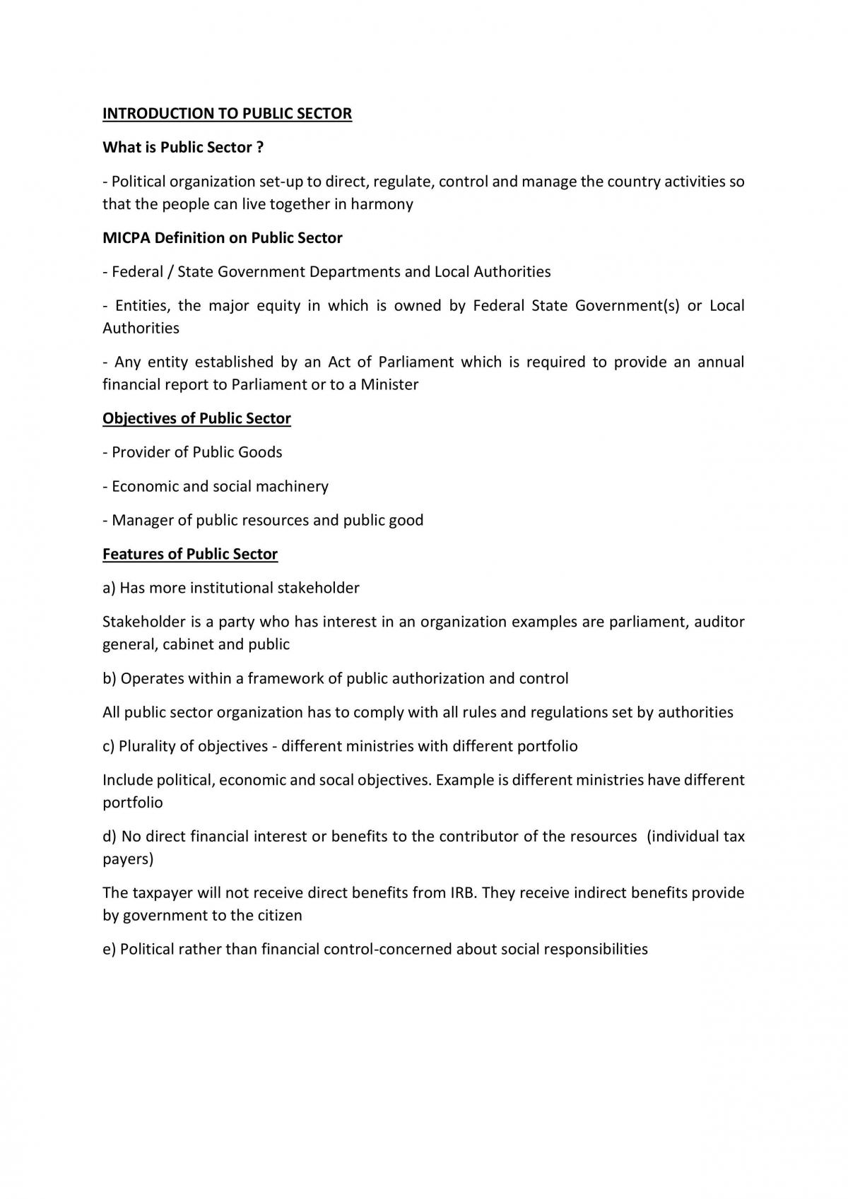 Public Sector Accounting Notes - Page 1