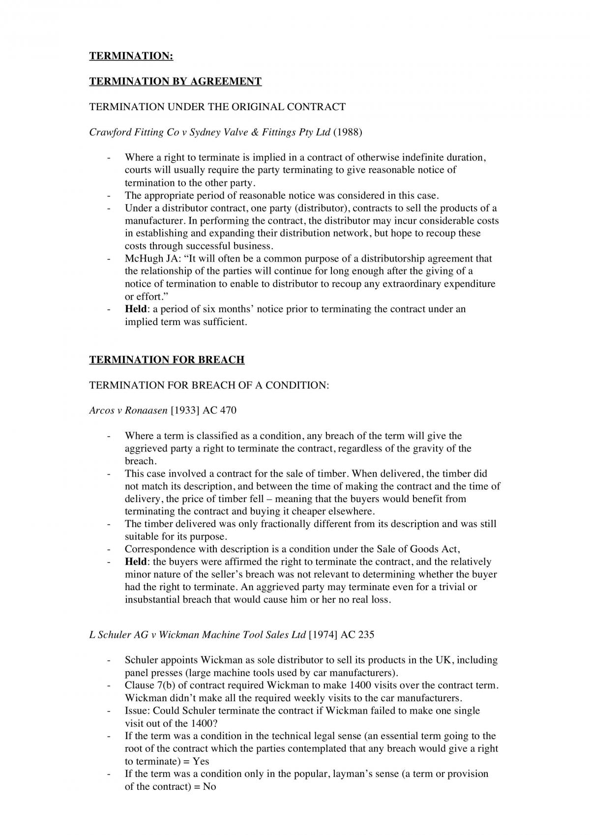 Contract B Case Summaries - Page 1