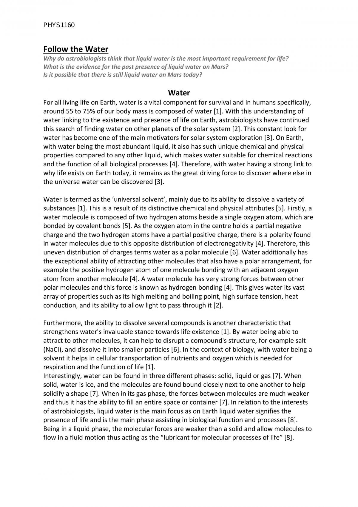 essay of water in english