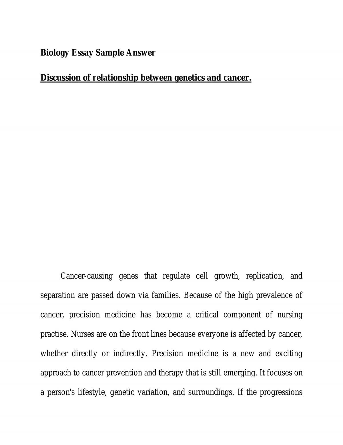 Relationship between genetics and cancer - Page 1
