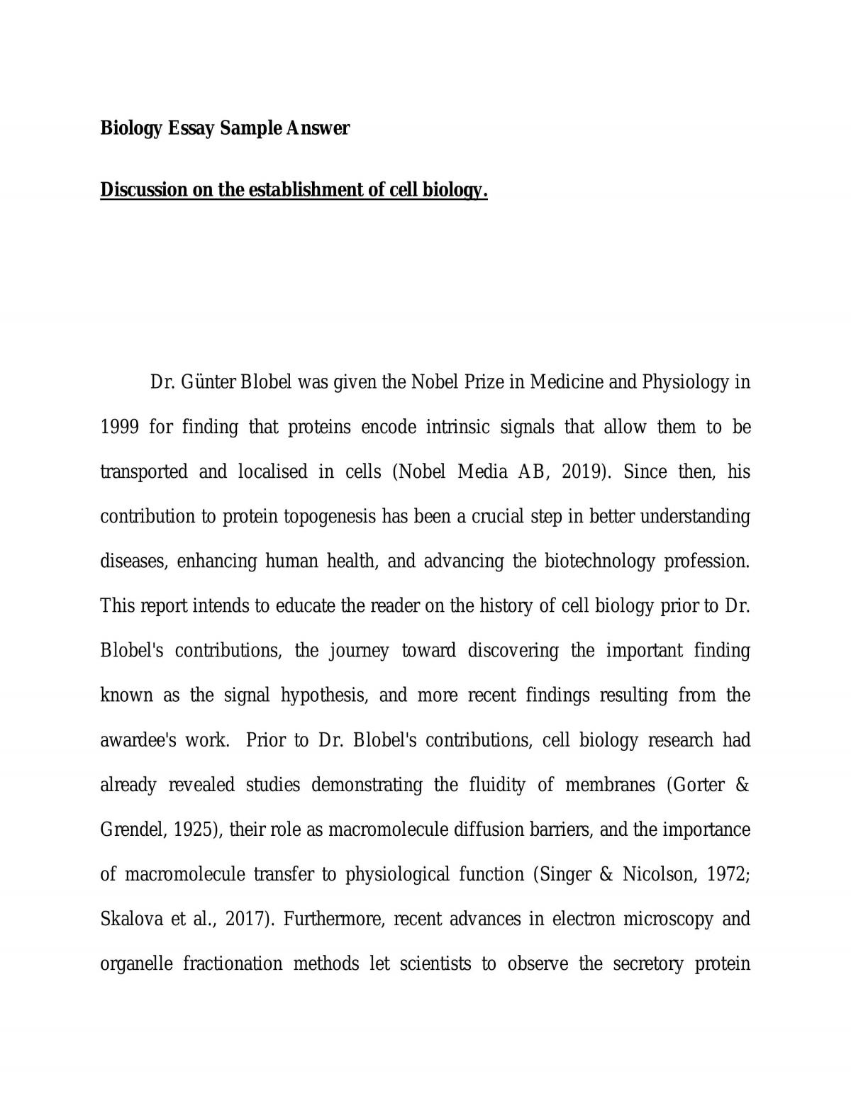 Establishment of cell biology  - Page 1