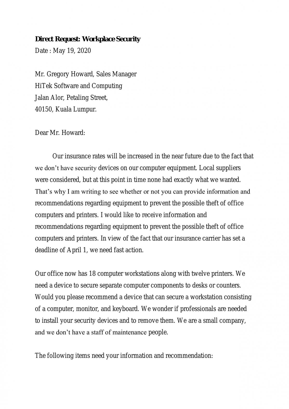 Direct Request for Certain situation - Page 1