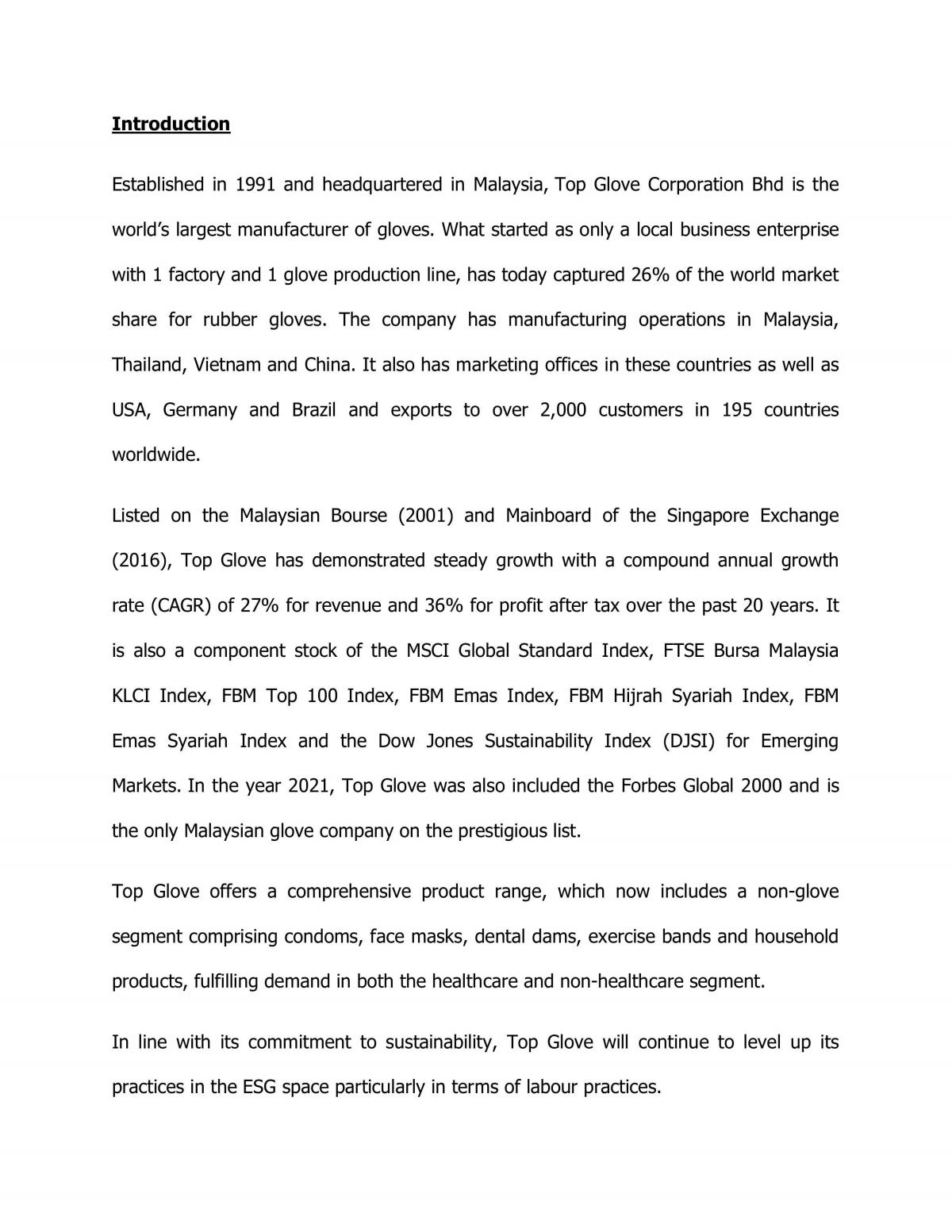 Analysis of Top Glove - Page 1