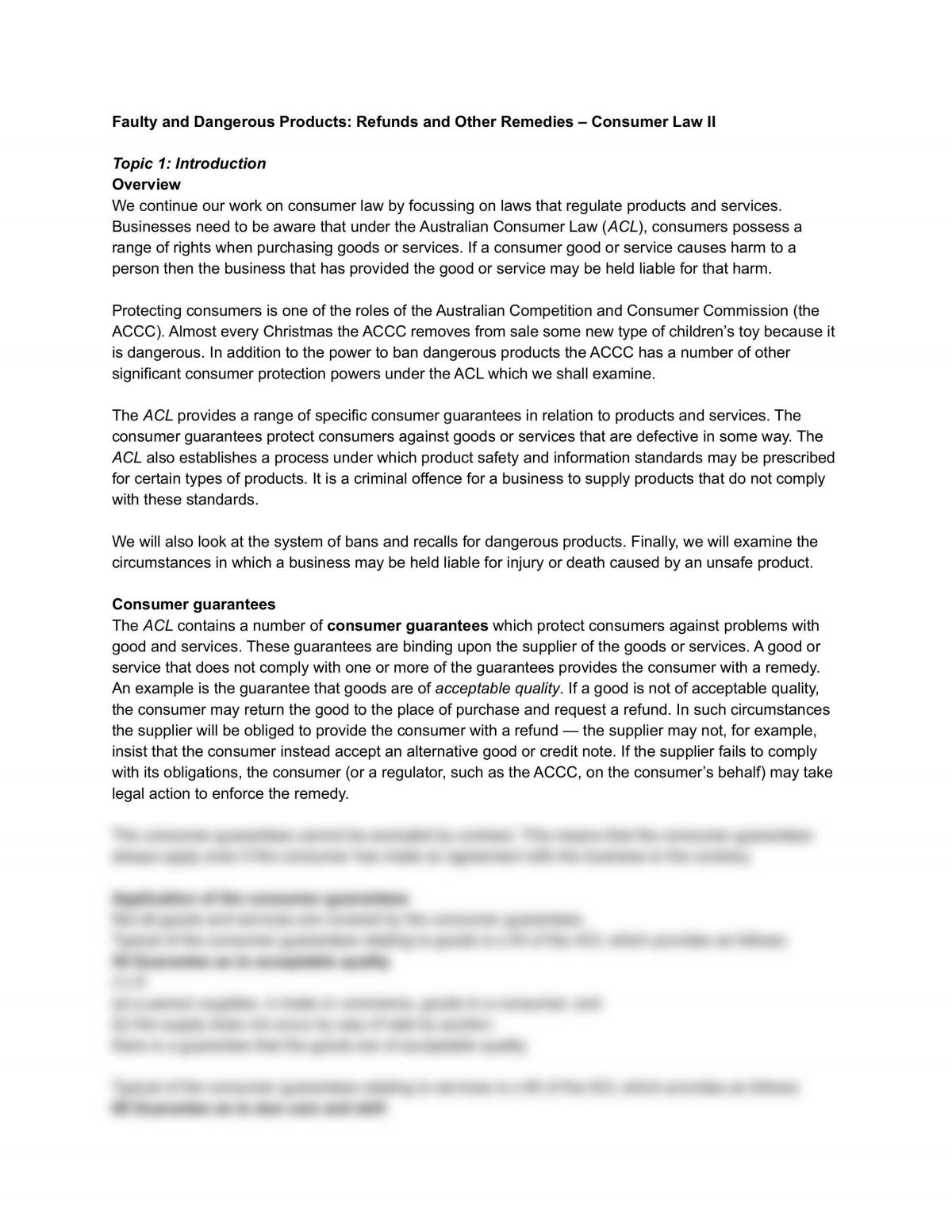 Consumer Law 2 - Page 1