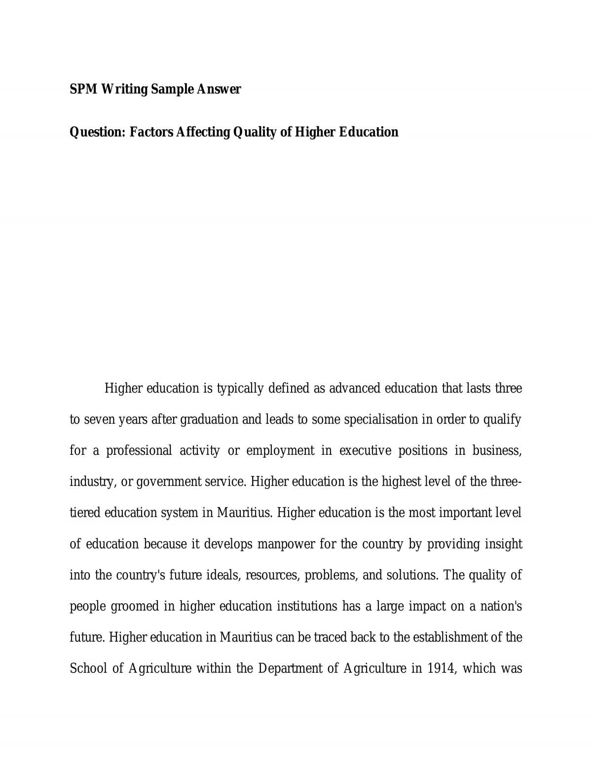 Factor affecting quality of higher education - Page 1