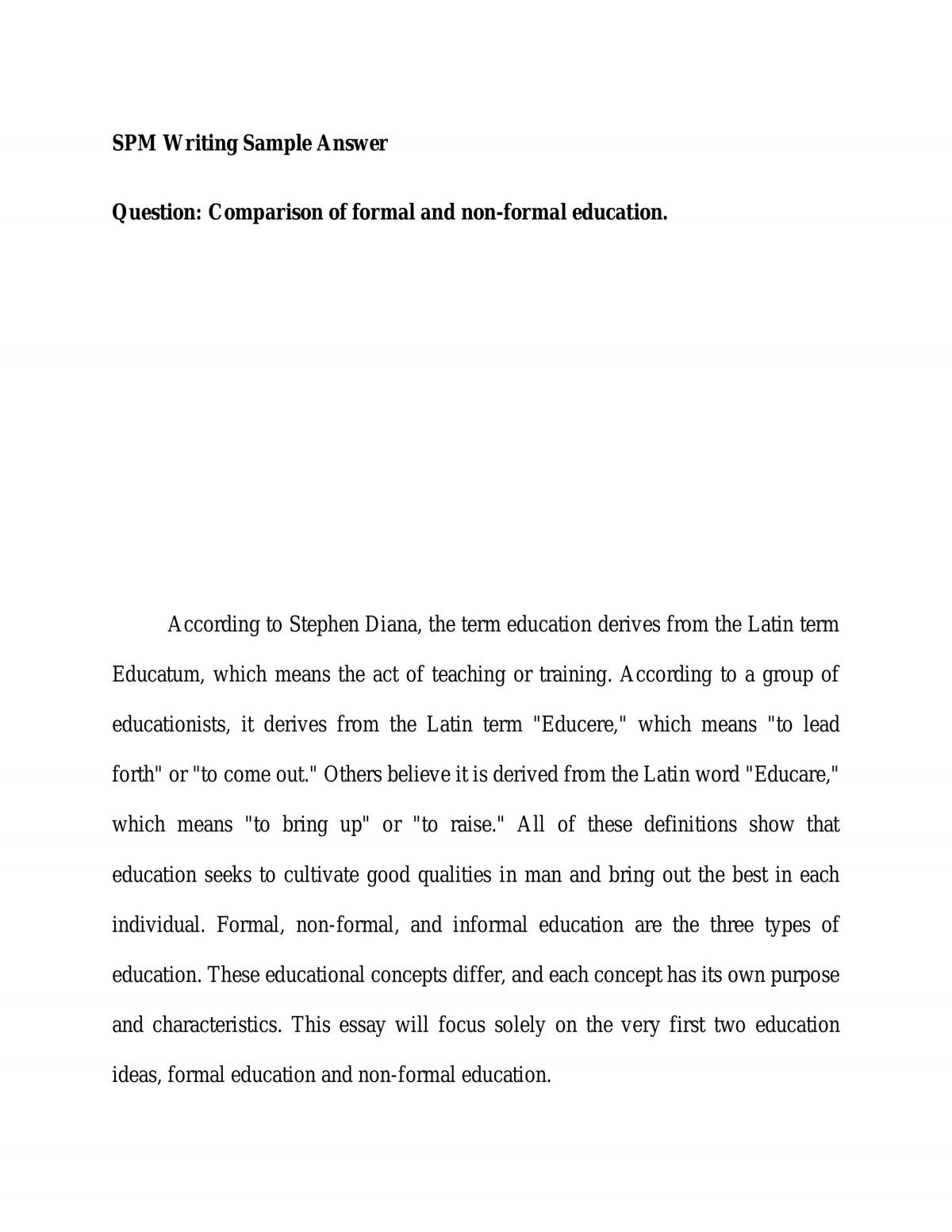 Comparison of formal and non-formal education - Page 1