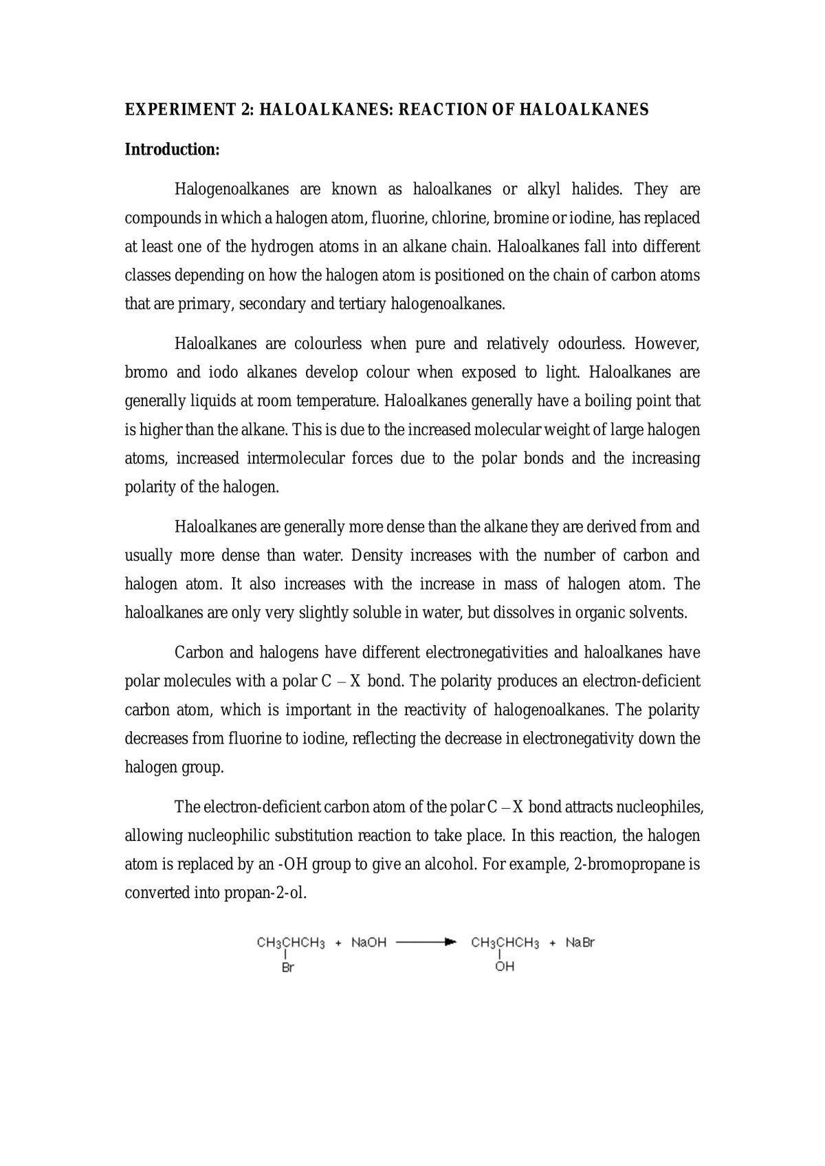 Reaction of haloalkanes - Page 1