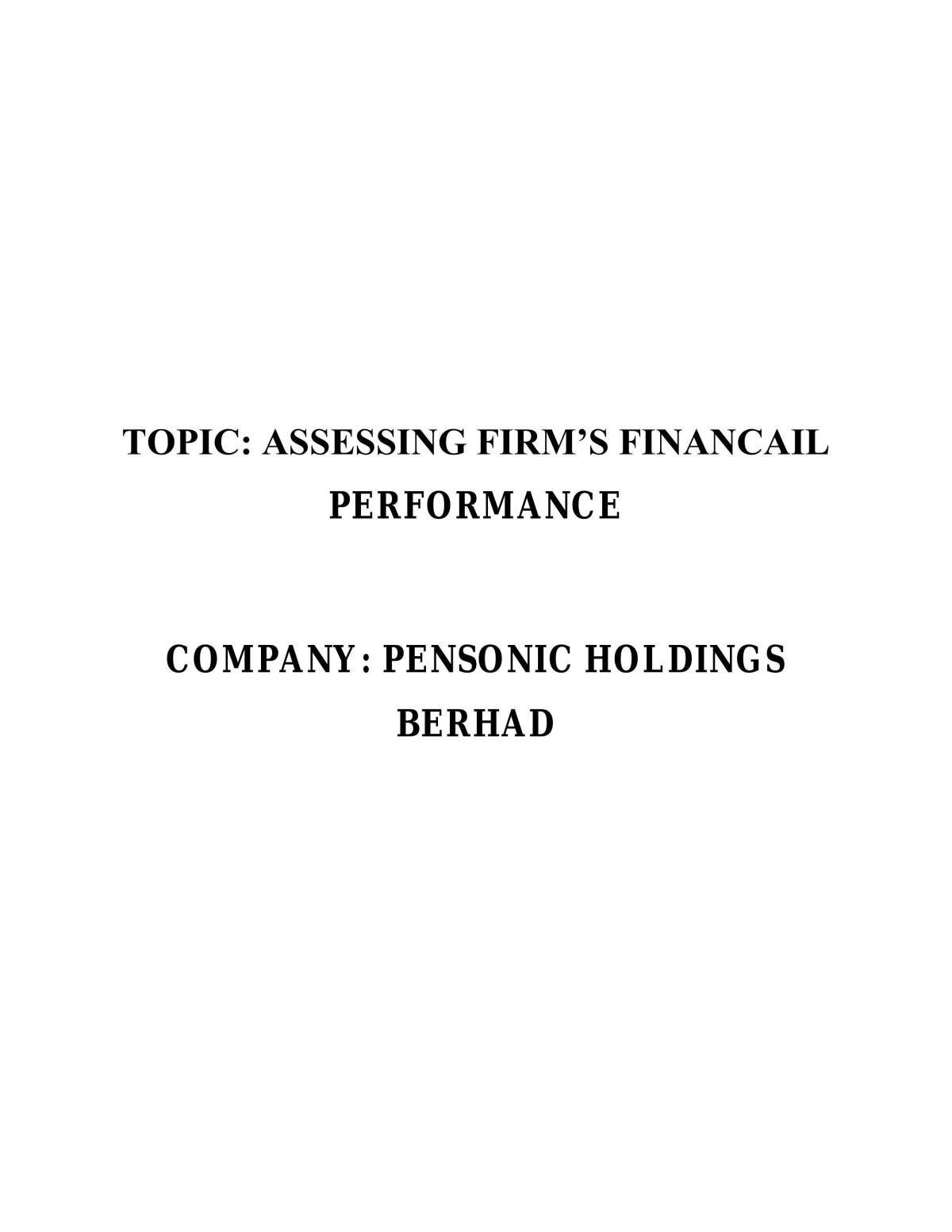 Financial Management Assignment - Page 1