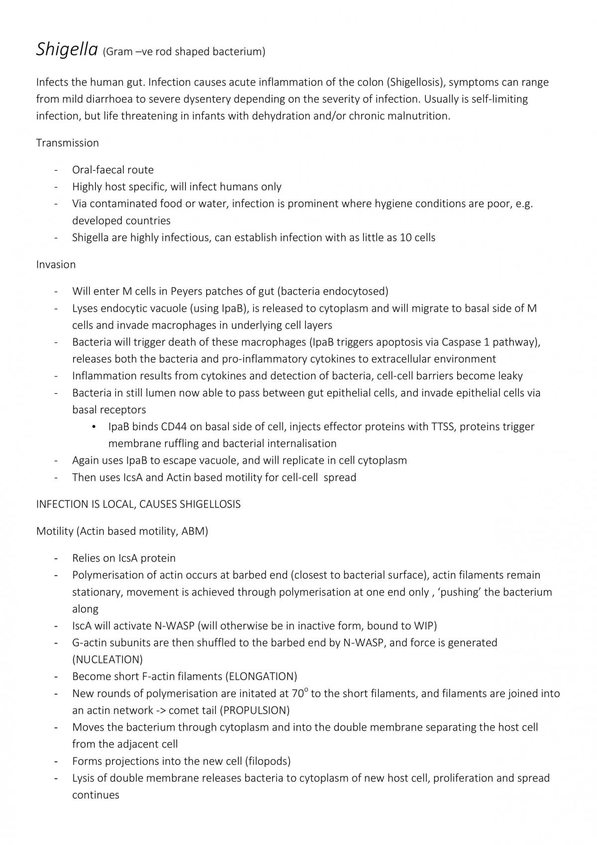 Microbiology Semester 1 - Pathogen Notes - Page 1