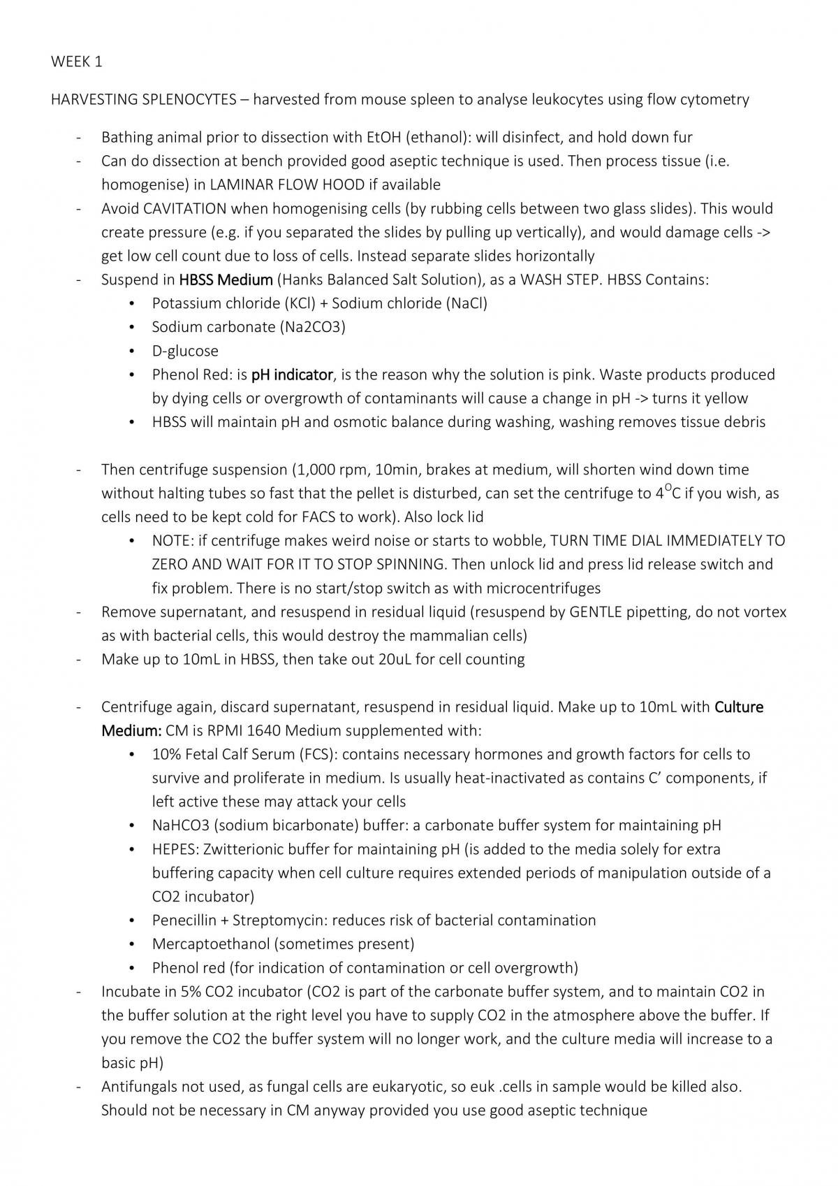 Microbiology Semester 2 (3rd year) Practical Notes - Page 1