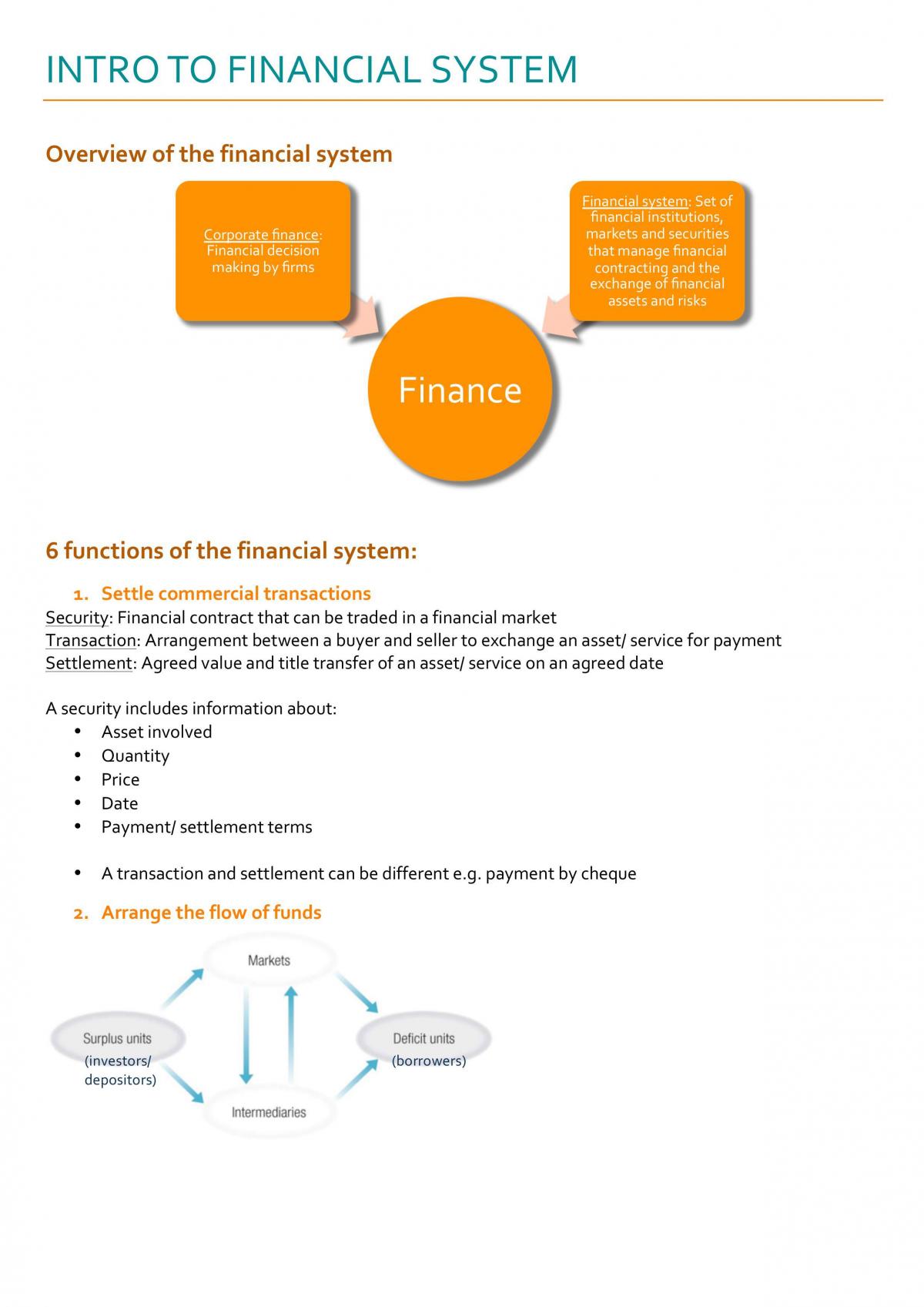 Finance 1 study notes - Page 1