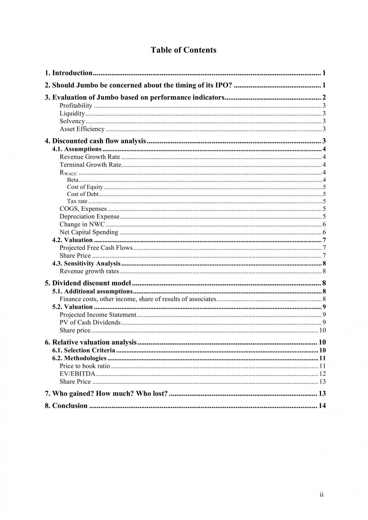 FIN3101 Jumbo Case Report  - Page 1