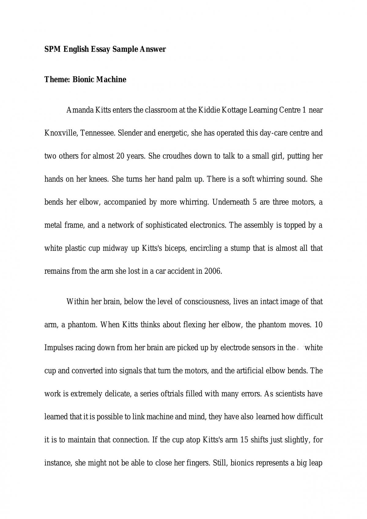 Essay on bionic machine - Page 1