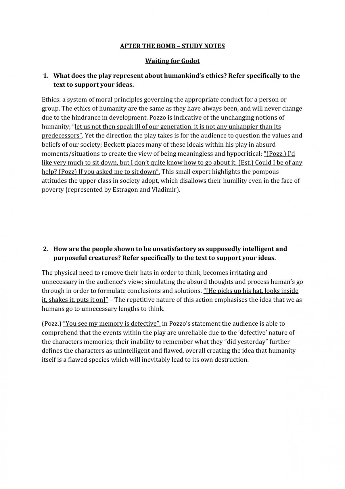 After The Bomb - Complete Study notes regarding texts - Page 1